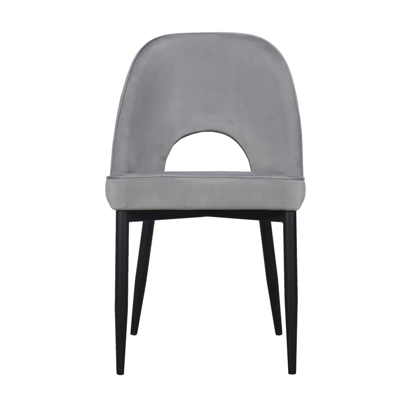 Set of Two Gray Slipcovered Velvet Dining Side Chairs Homeroots Kitchen & Dining