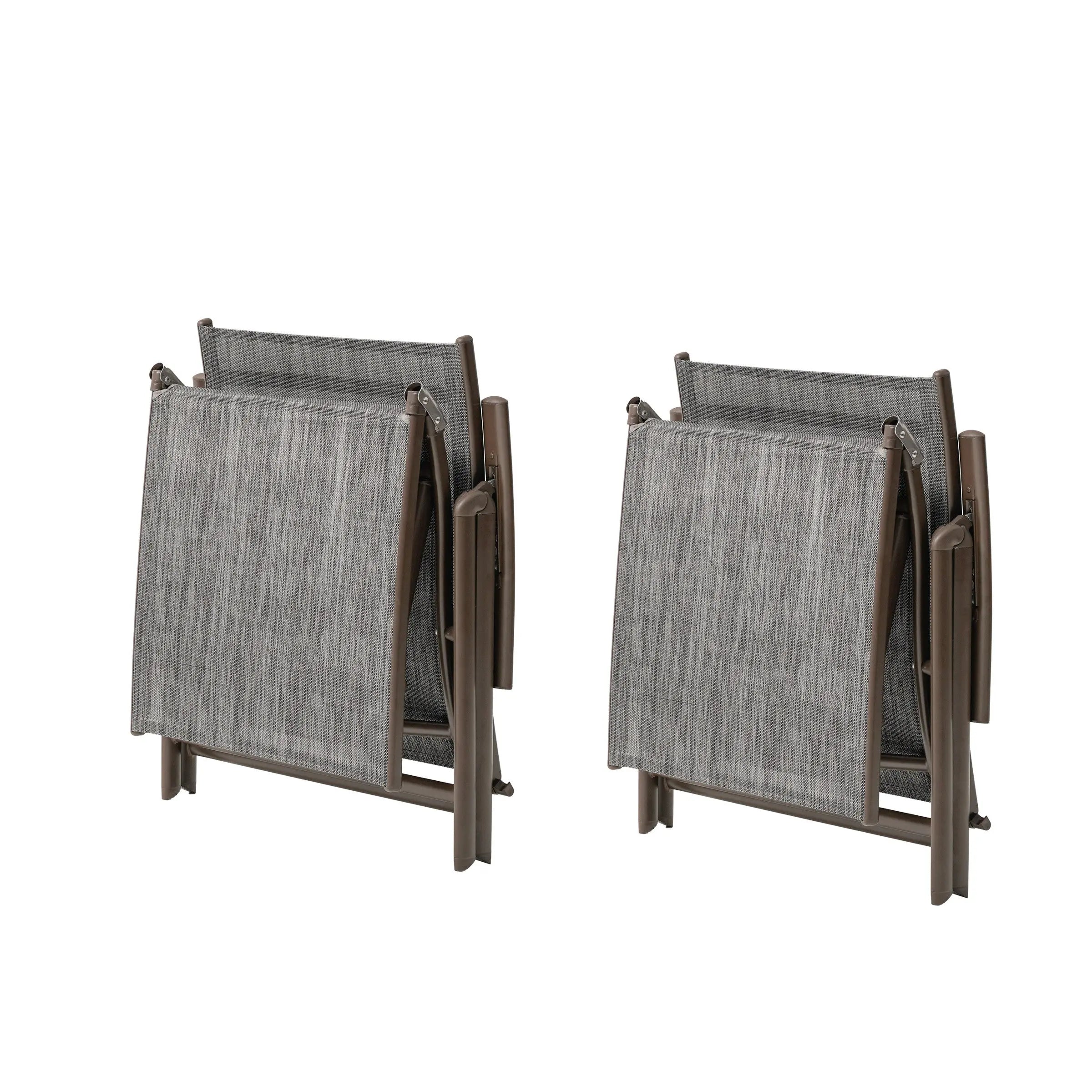 Set of Two Gray Steel Six Position Adjustable Outdoor Chaise Lounges Homeroots Outdoor