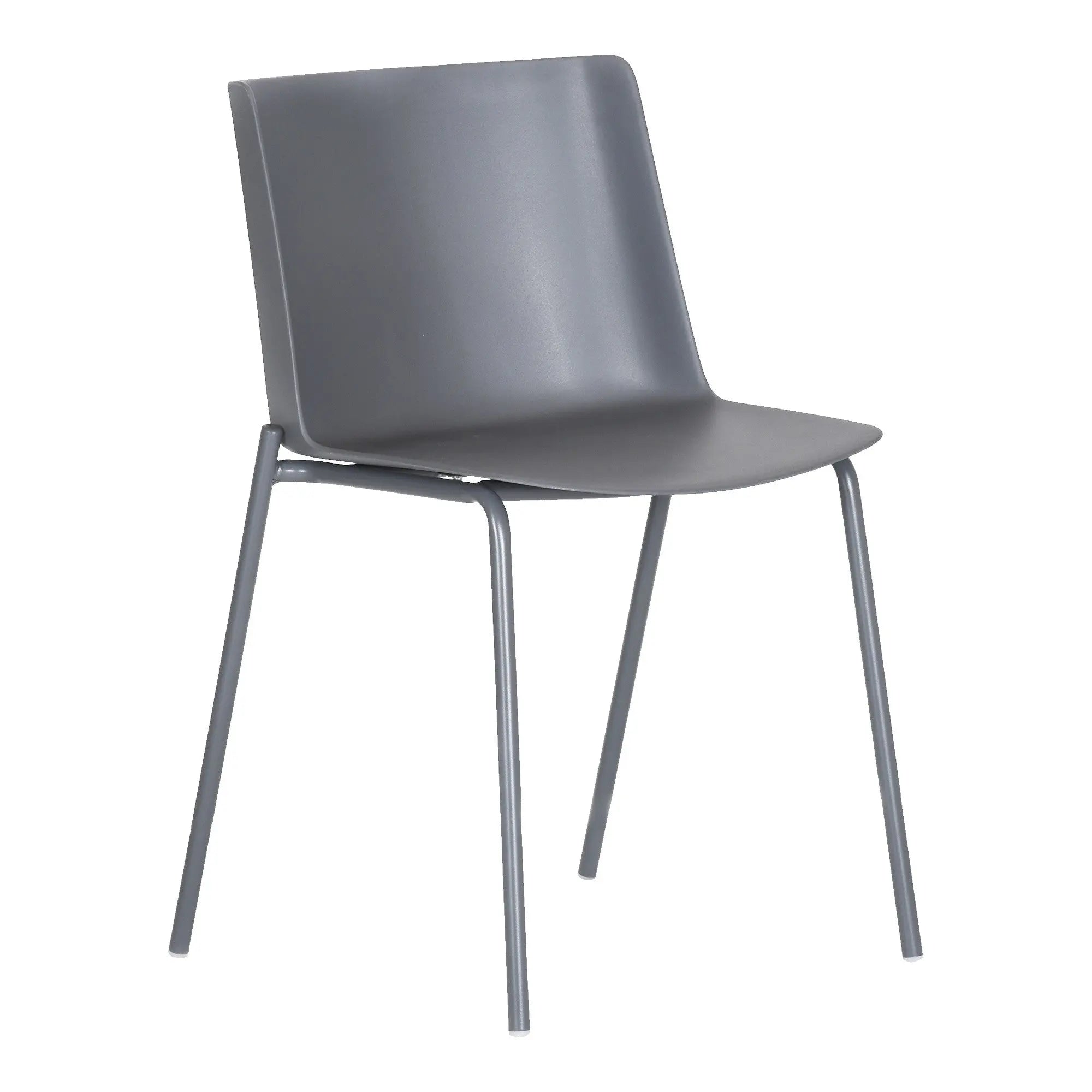 Set of Two Gray Steel and Heavy Duty Plastic Dining Side Chairs Homeroots Kitchen & Dining