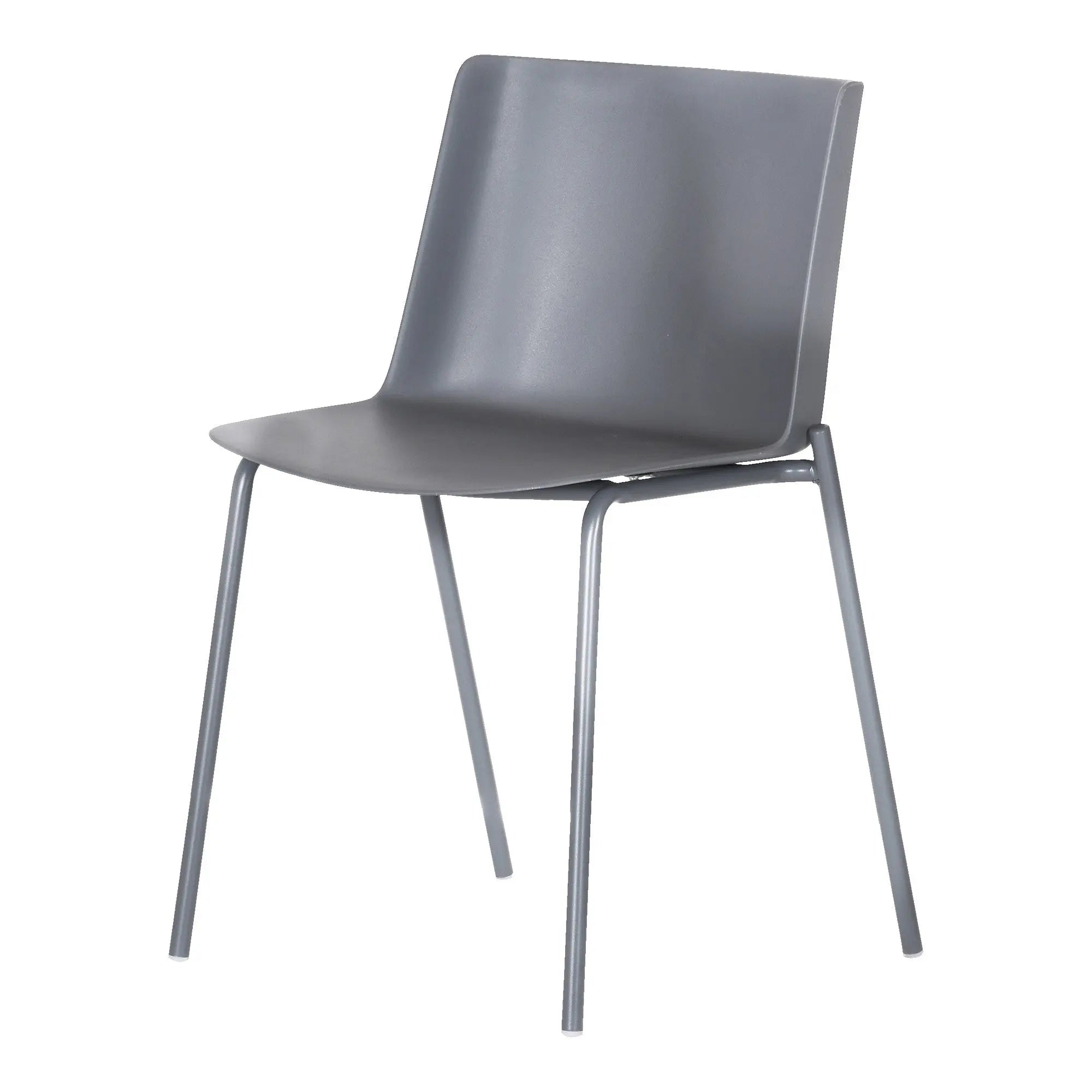 Set of Two Gray Steel and Heavy Duty Plastic Dining Side Chairs Homeroots Kitchen & Dining