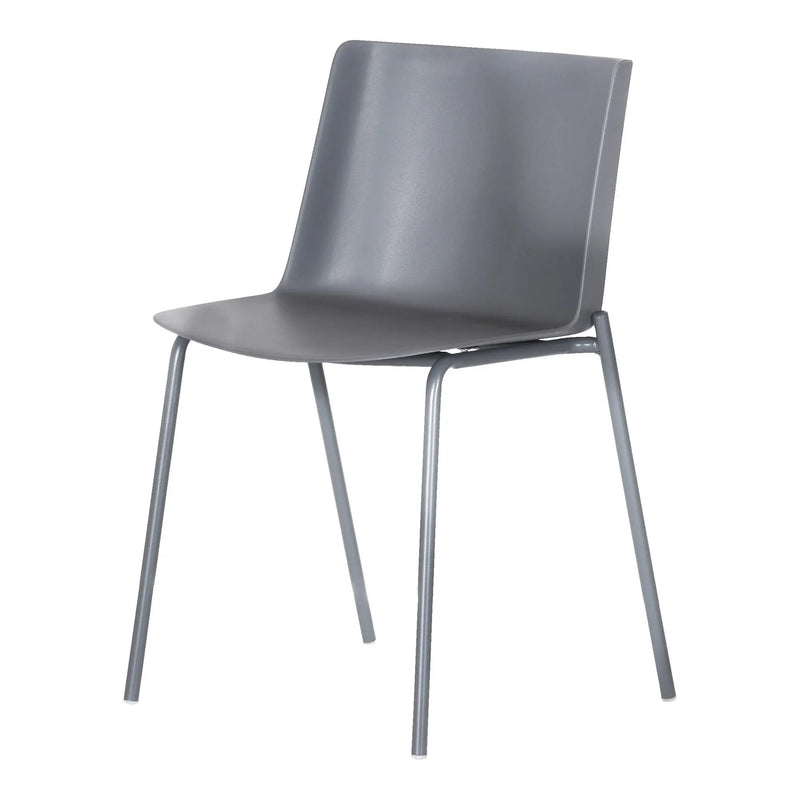 Set of Two Gray Steel and Heavy Duty Plastic Dining Side Chairs Homeroots Kitchen & Dining