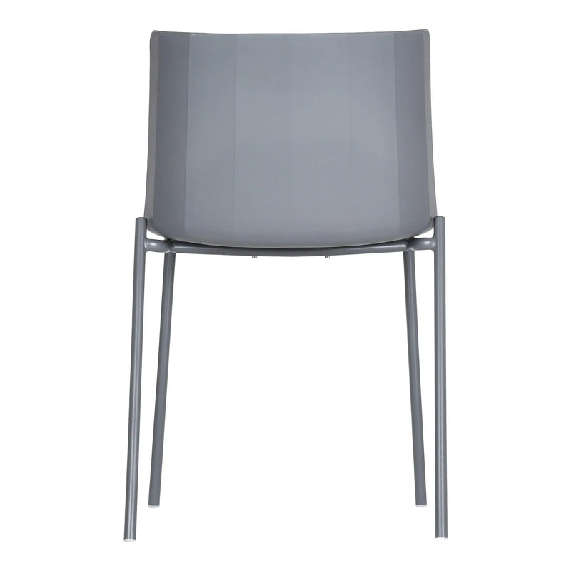Set of Two Gray Steel and Heavy Duty Plastic Dining Side Chairs Homeroots Kitchen & Dining