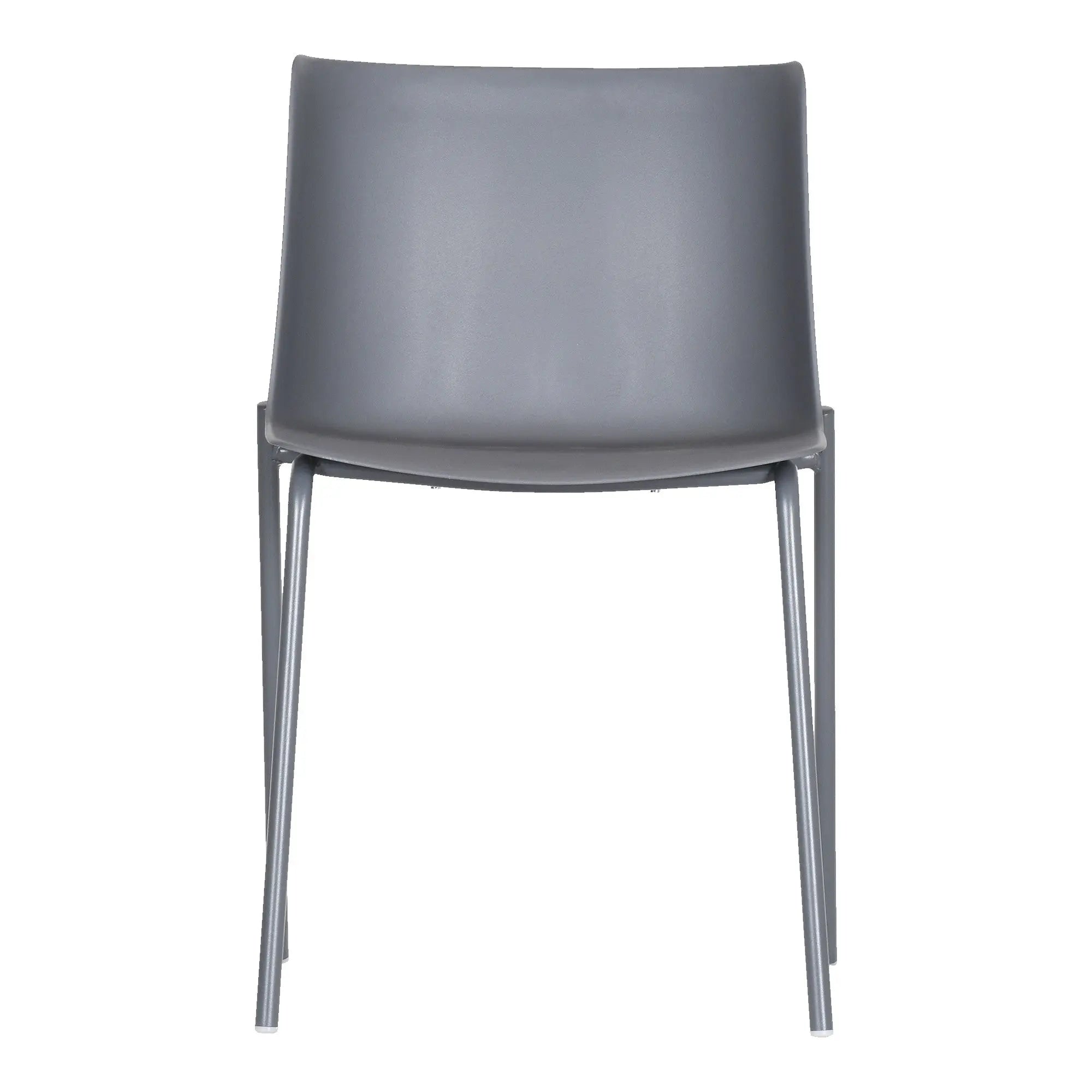 Set of Two Gray Steel and Heavy Duty Plastic Dining Side Chairs Homeroots Kitchen & Dining