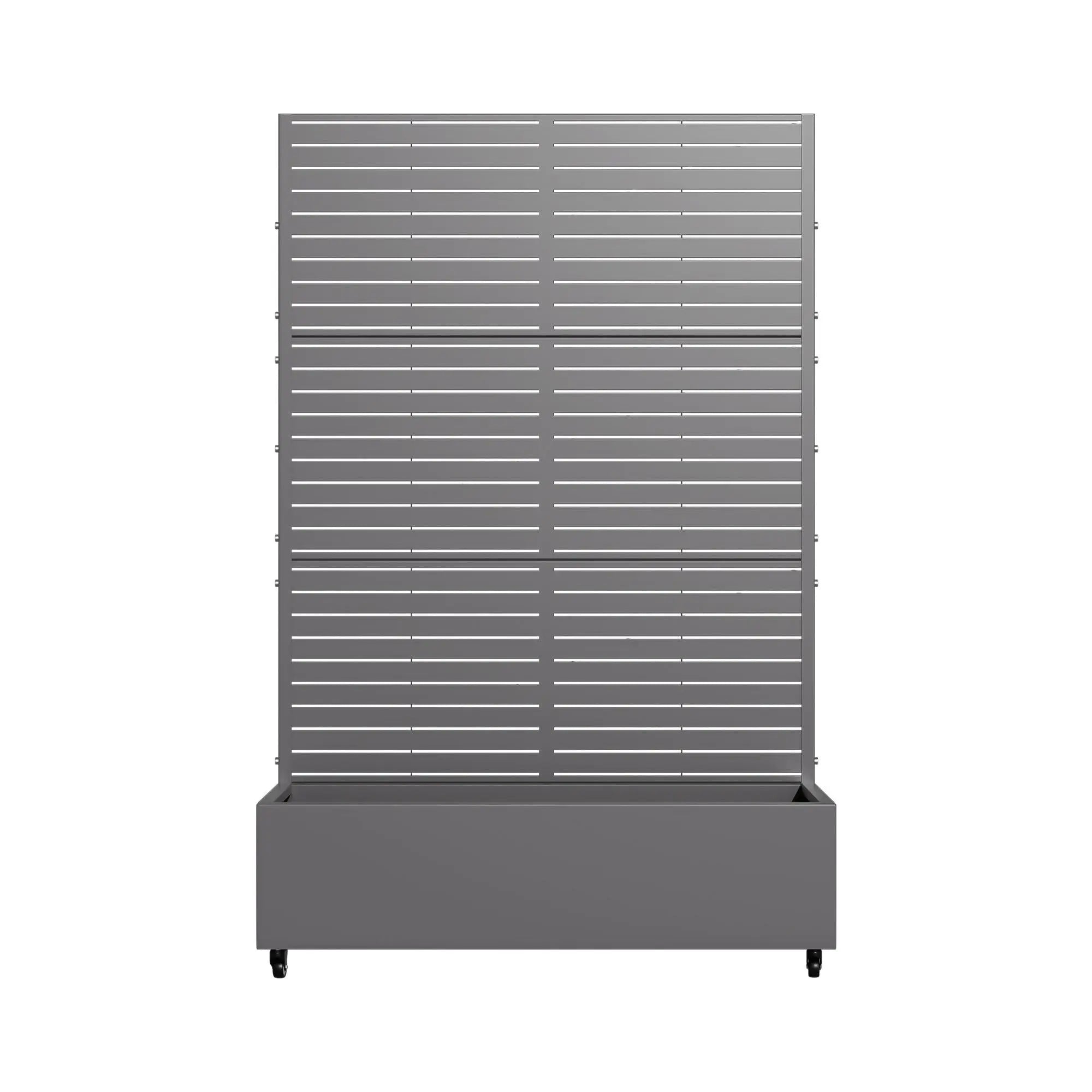 Set of Two Gray Striped Galvanized Metal Rectangular Planter Box Homeroots Outdoor