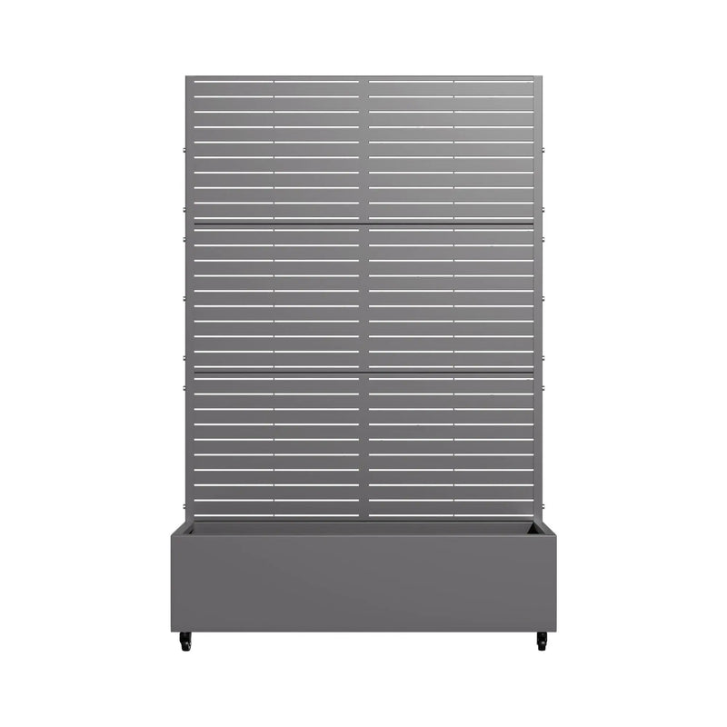 Set of Two Gray Striped Galvanized Metal Rectangular Planter Box Homeroots Outdoor