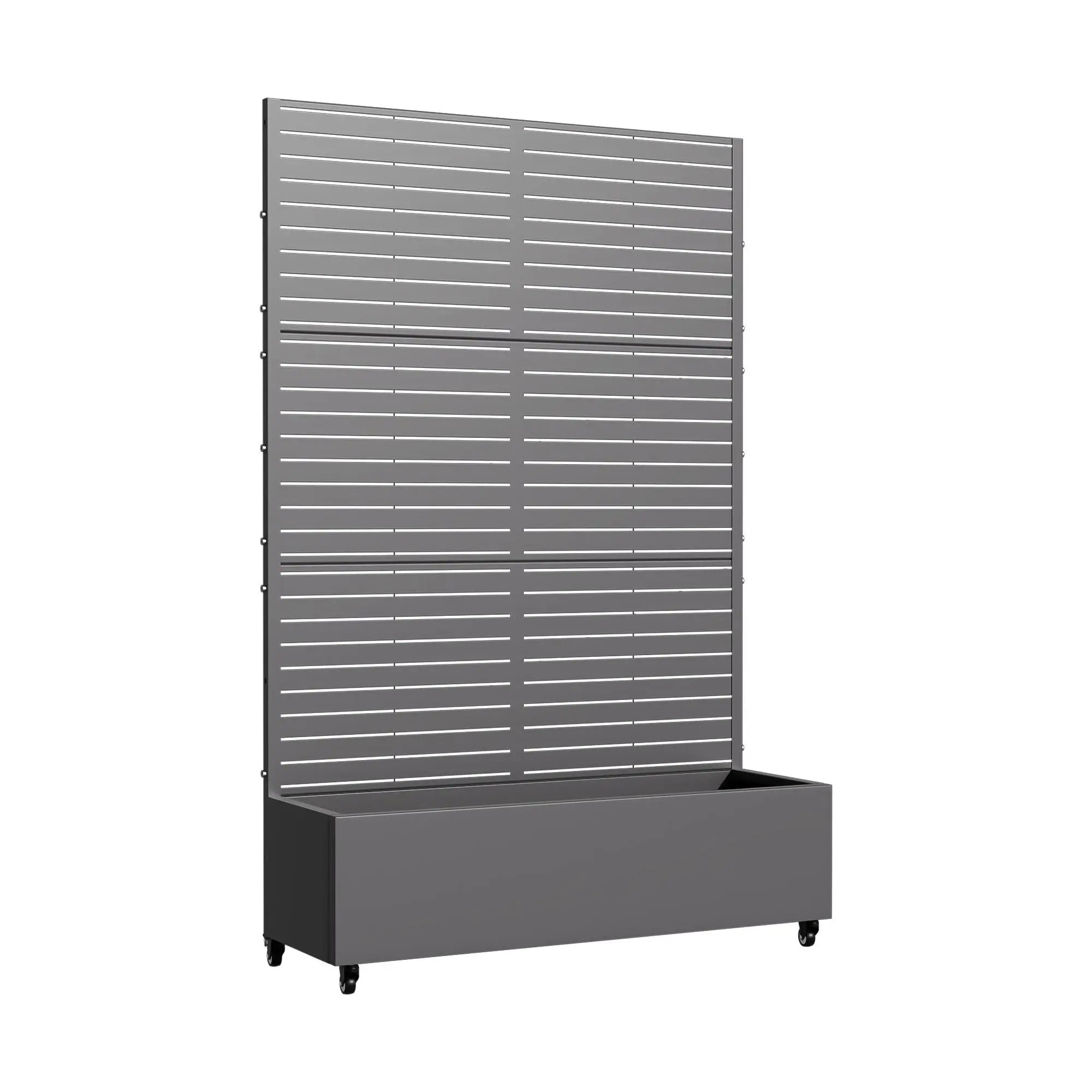 Set of Two Gray Striped Galvanized Metal Rectangular Planter Box Homeroots Outdoor
