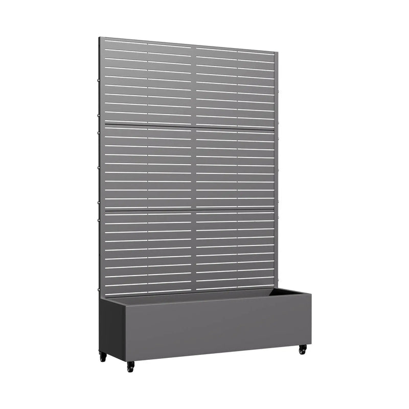 Set of Two Gray Striped Galvanized Metal Rectangular Planter Box Homeroots Outdoor