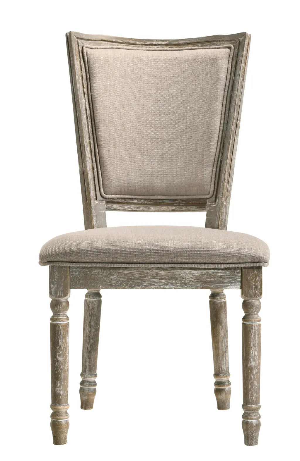 Set of Two Gray Upholstered Fabric And Solid Wood Dining Side Chairs Homeroots Kitchen & Dining
