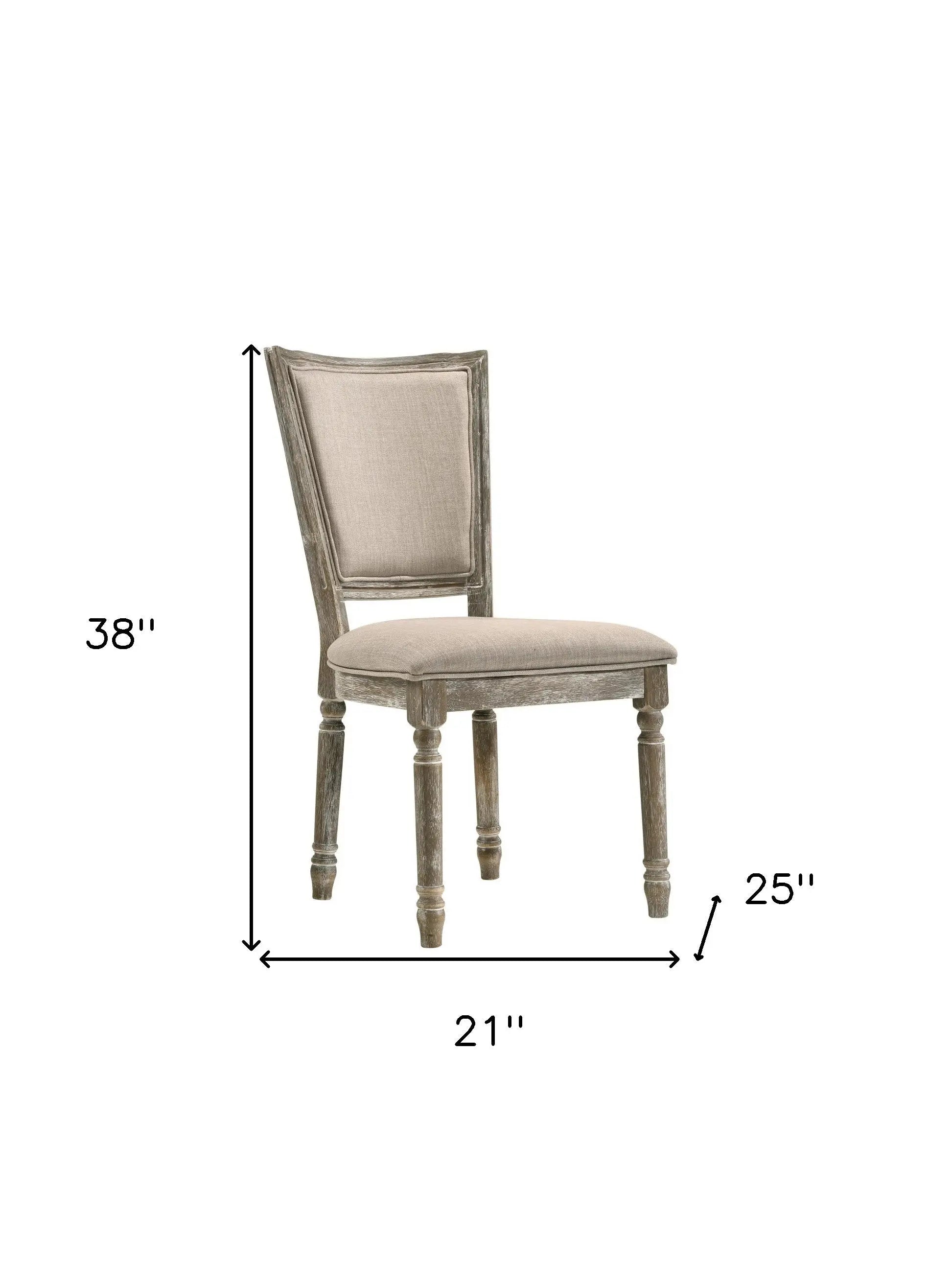 Set of Two Gray Upholstered Fabric And Solid Wood Dining Side Chairs Homeroots Kitchen & Dining