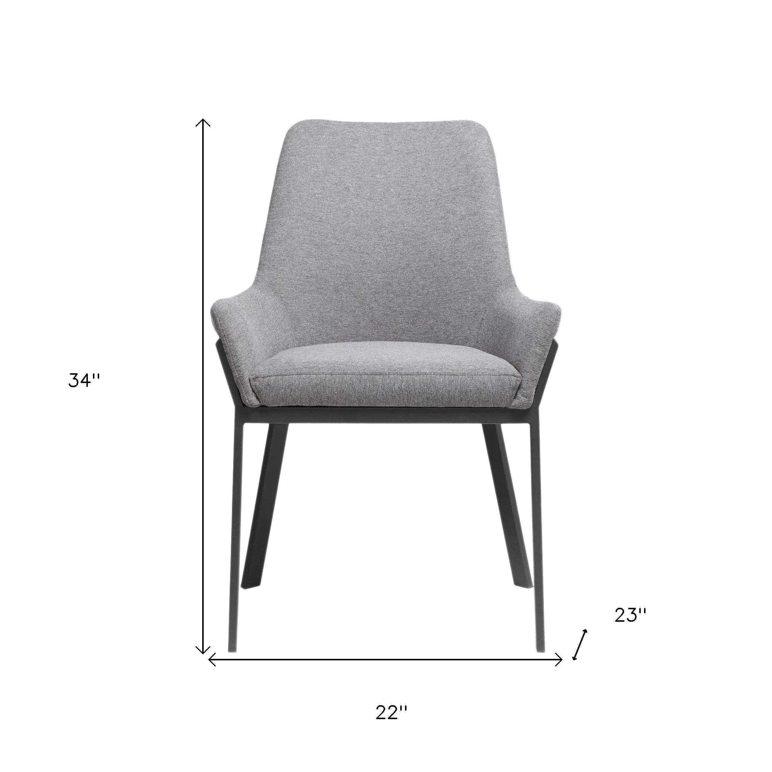Set of Two Gray Upholstery Dining Arm Chairs Homeroots Kitchen & Dining