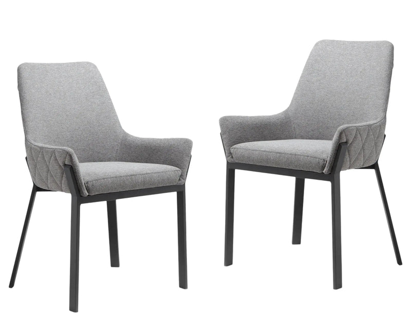 Set of Two Gray Upholstery Dining Arm Chairs Homeroots Kitchen & Dining