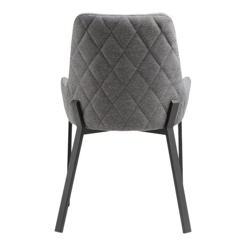 Set of Two Gray Upholstery Dining Arm Chairs Homeroots Kitchen & Dining