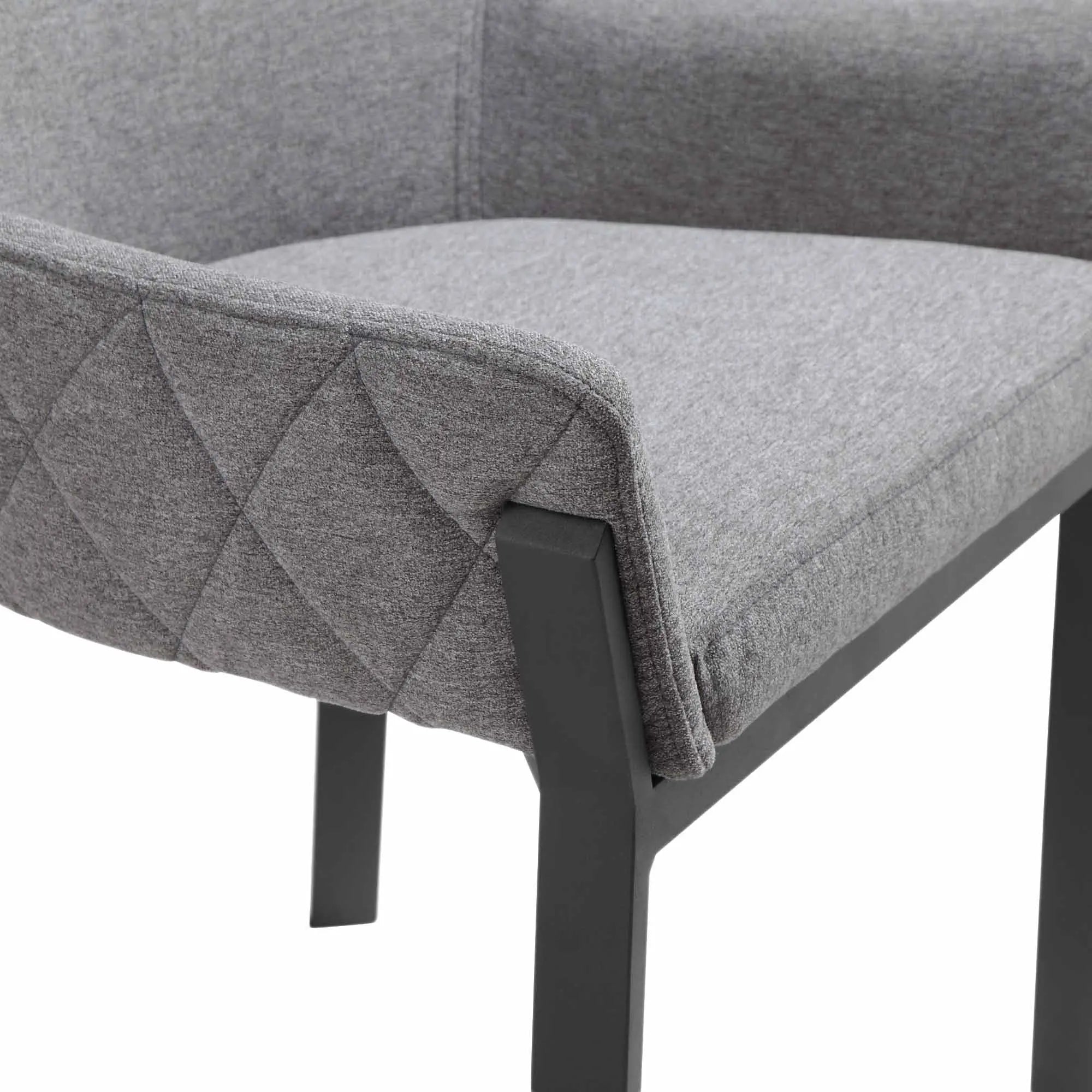 Set of Two Gray Upholstery Dining Arm Chairs Homeroots Kitchen & Dining
