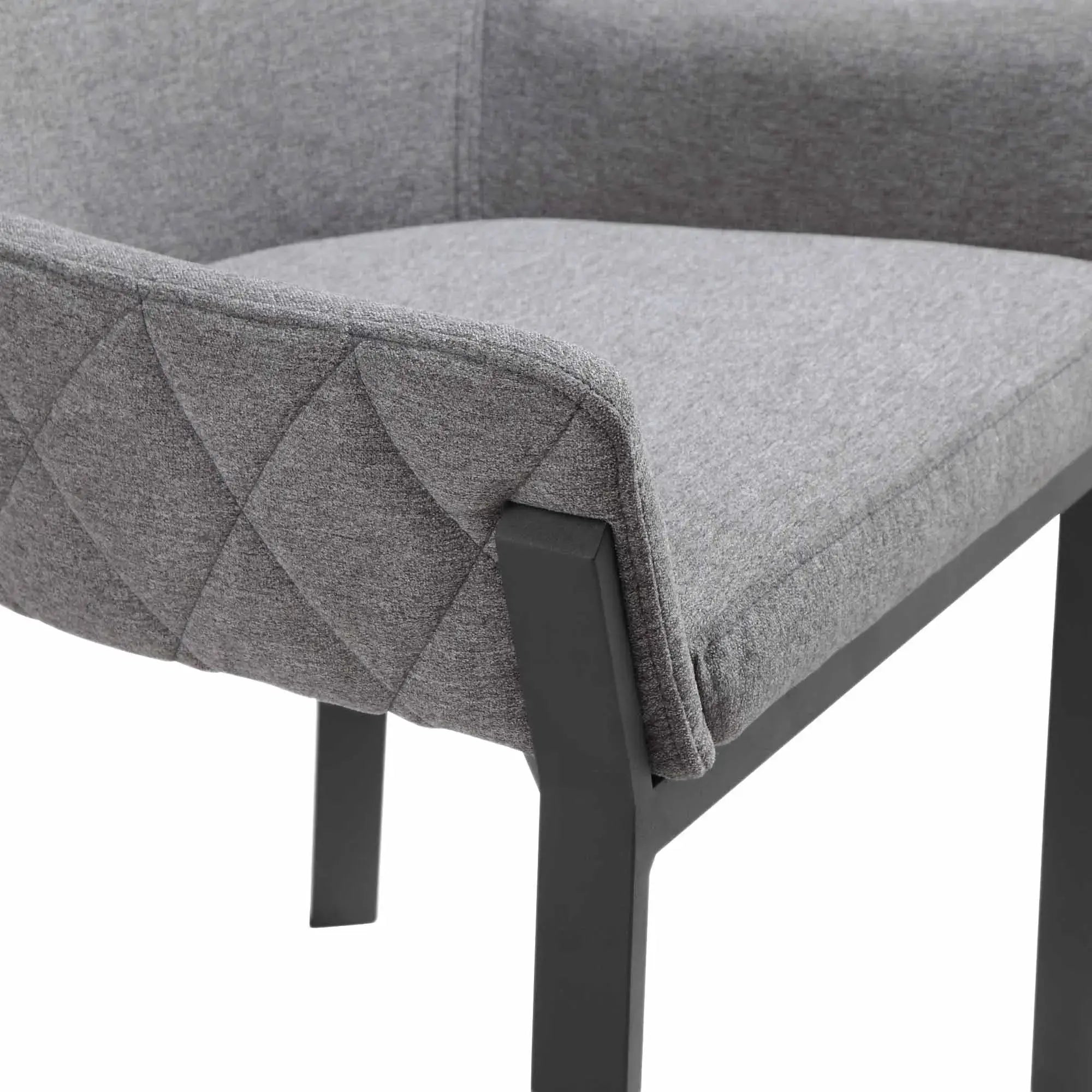 Set of Two Gray Upholstery Dining Arm Chairs Homeroots Kitchen & Dining