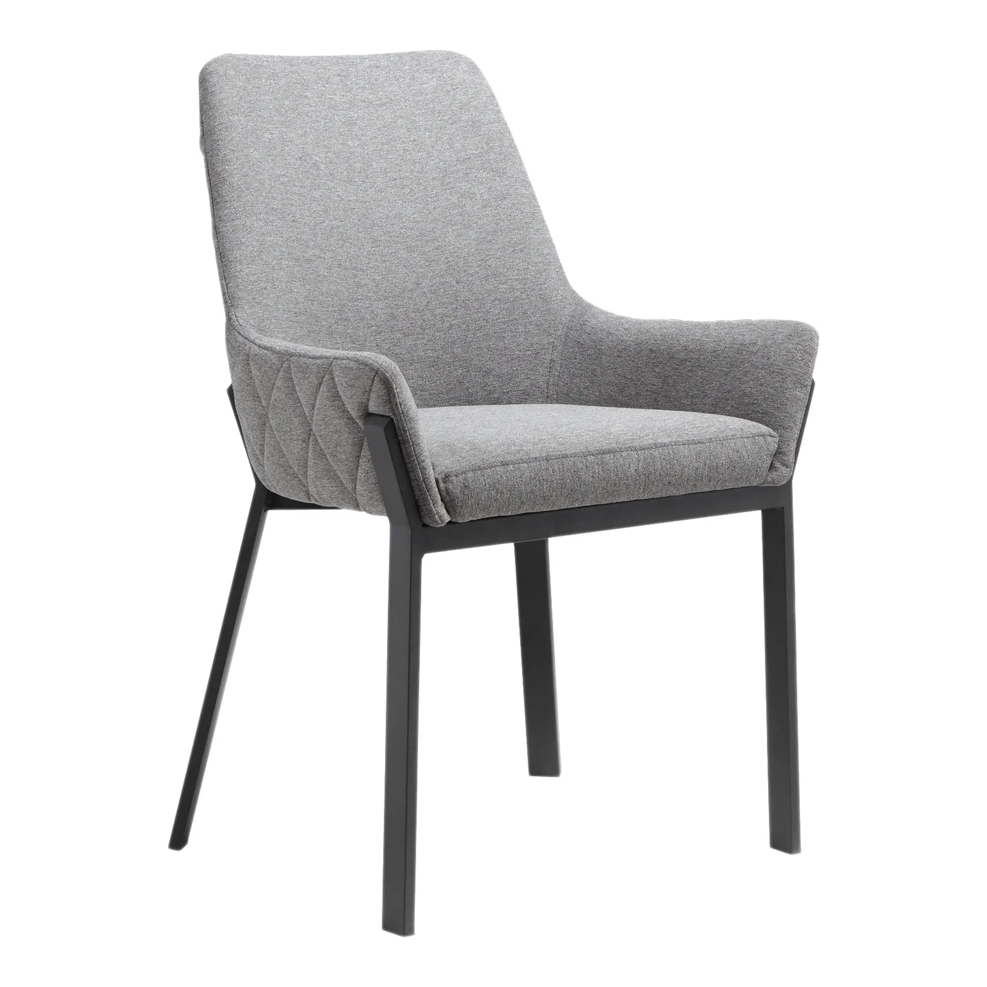 Set of Two Gray Upholstery Dining Arm Chairs Homeroots Kitchen & Dining