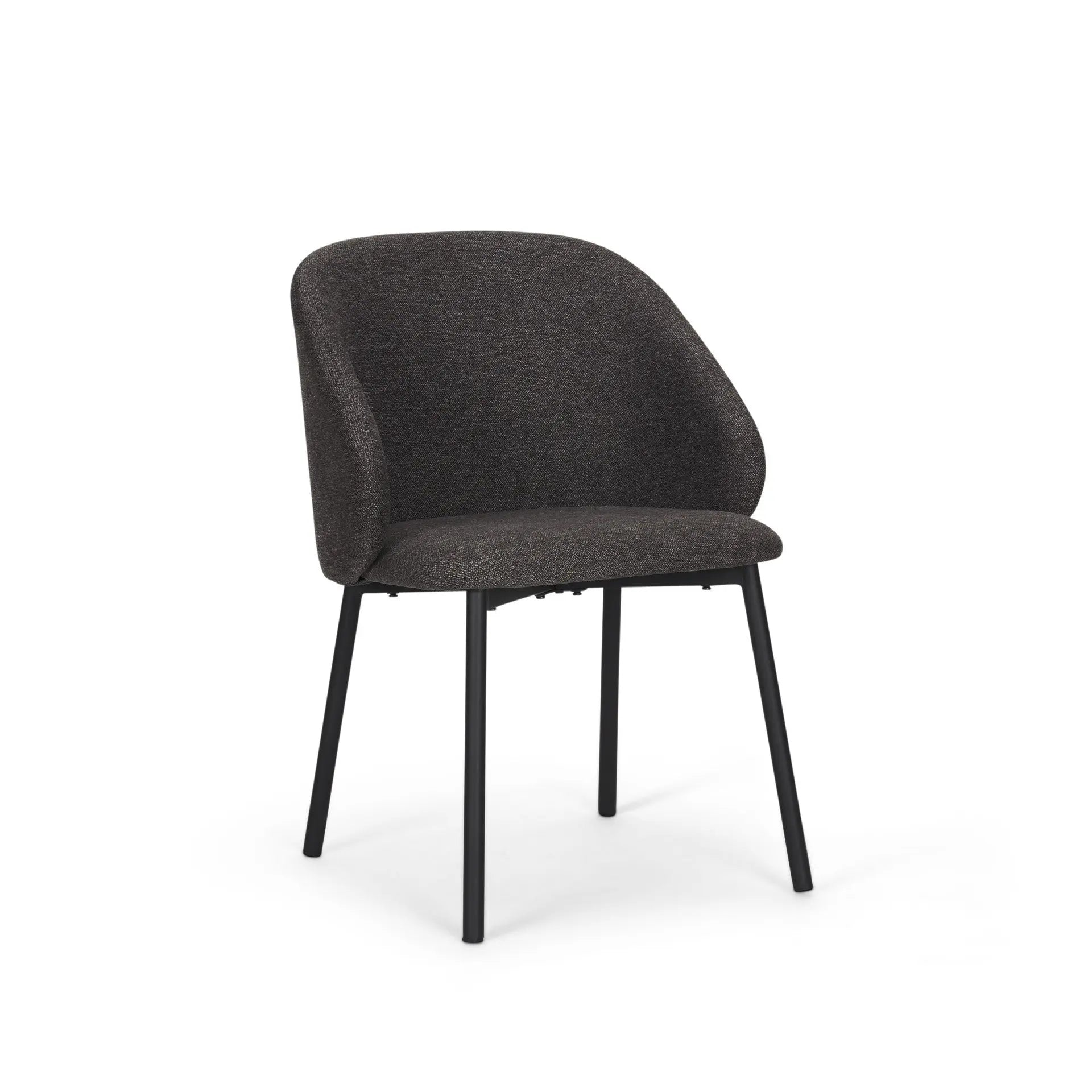 Set of Two Gray and Black Fabric Dining Side Chairs Homeroots Kitchen & Dining