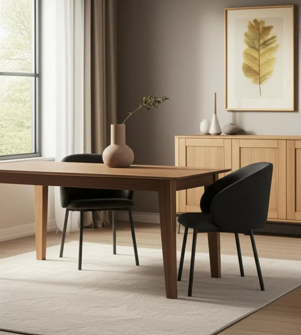 Set of Two Gray and Black Fabric Dining Side Chairs Homeroots Kitchen & Dining