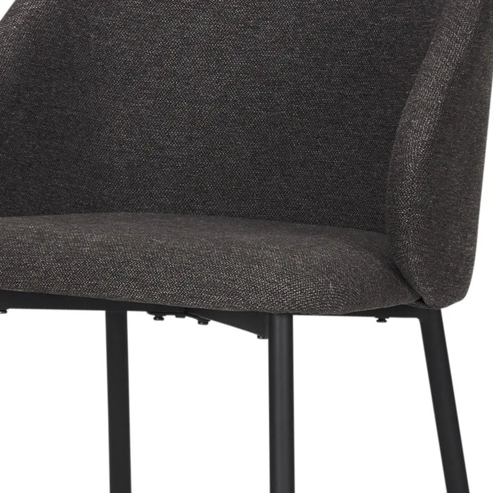 Set of Two Gray and Black Fabric Dining Side Chairs Homeroots Kitchen & Dining