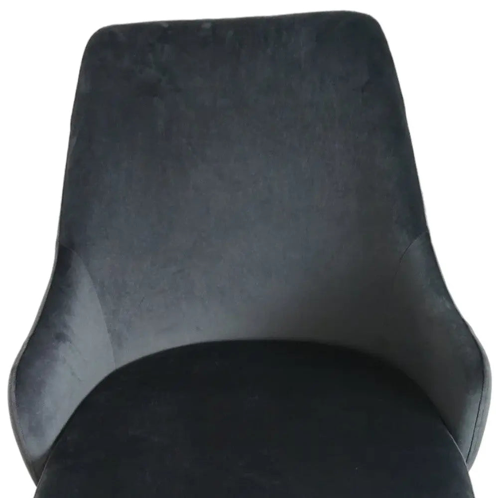 Set of Two Gray and Black Fabric Dining Side Chairs Homeroots Kitchen & Dining