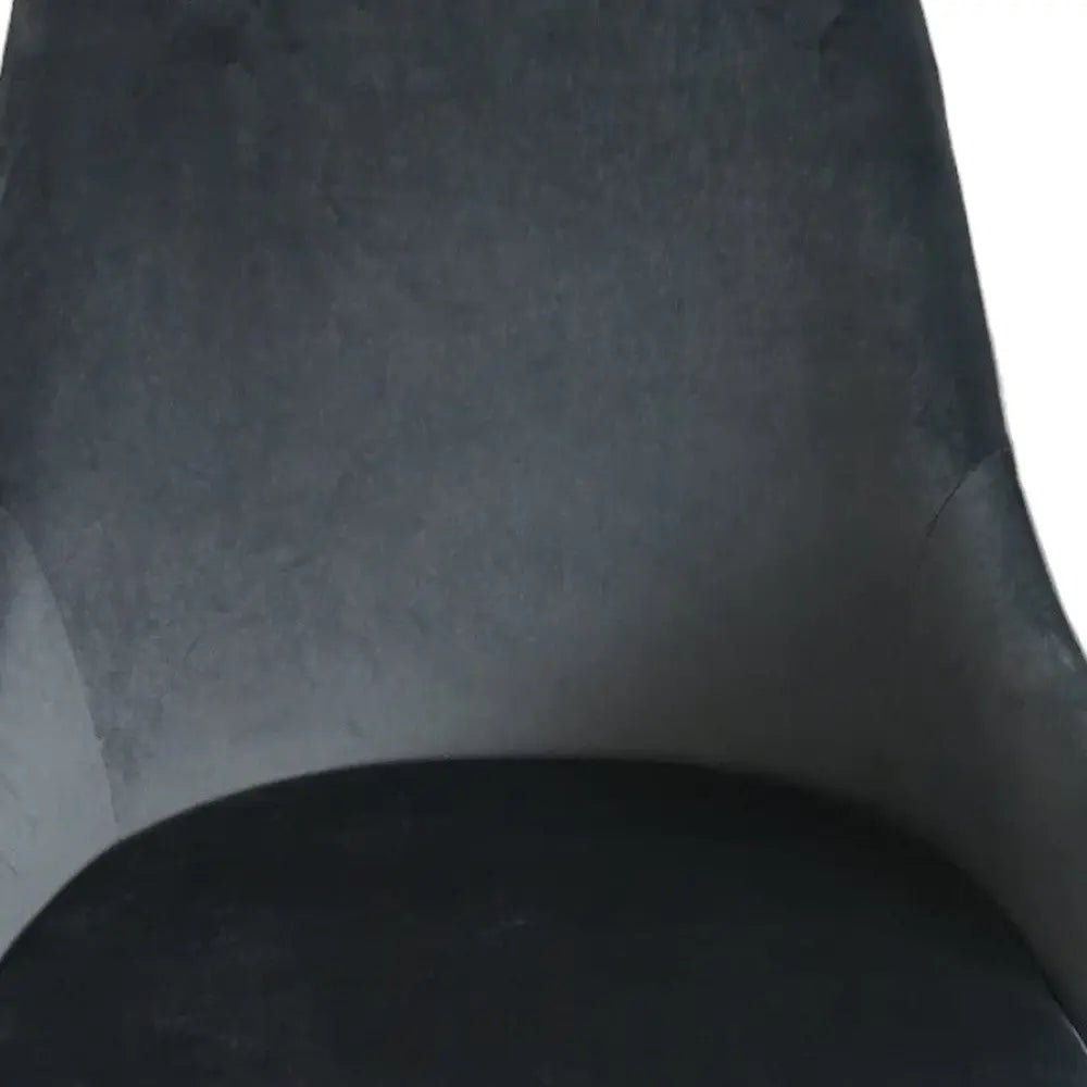 Set of Two Gray and Black Fabric Dining Side Chairs Homeroots Kitchen & Dining