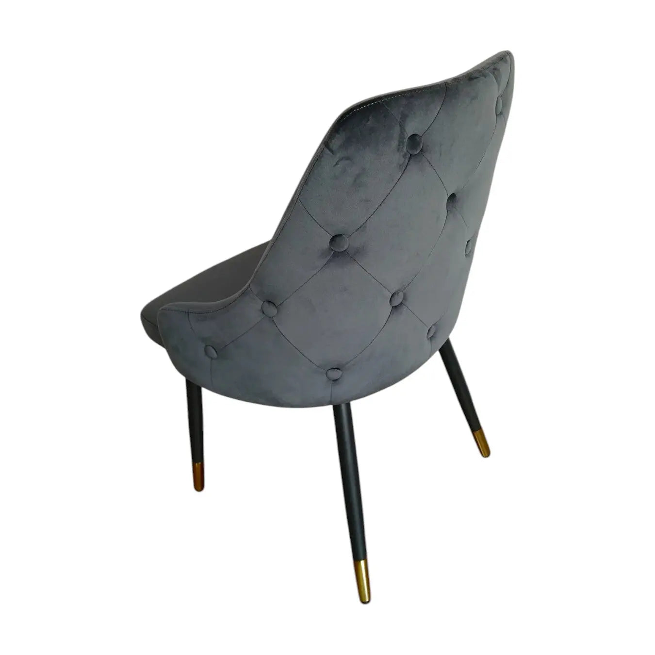 Set of Two Gray and Black Fabric Dining Side Chairs Homeroots Kitchen & Dining