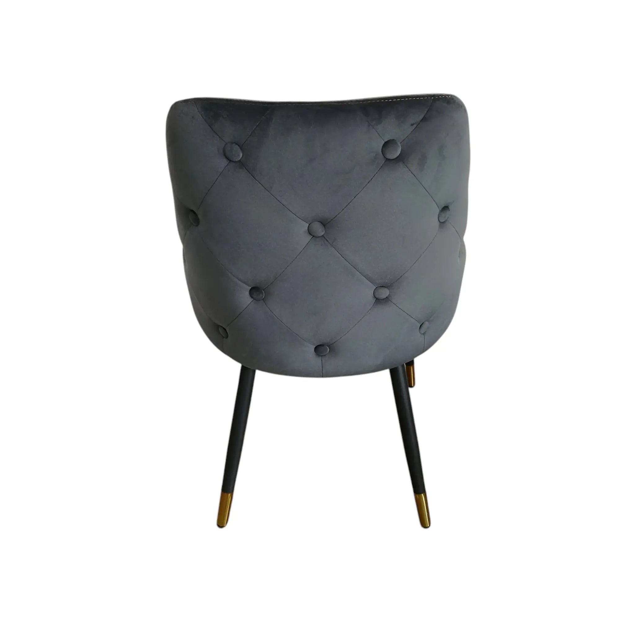 Set of Two Gray and Black Fabric Dining Side Chairs Homeroots Kitchen & Dining