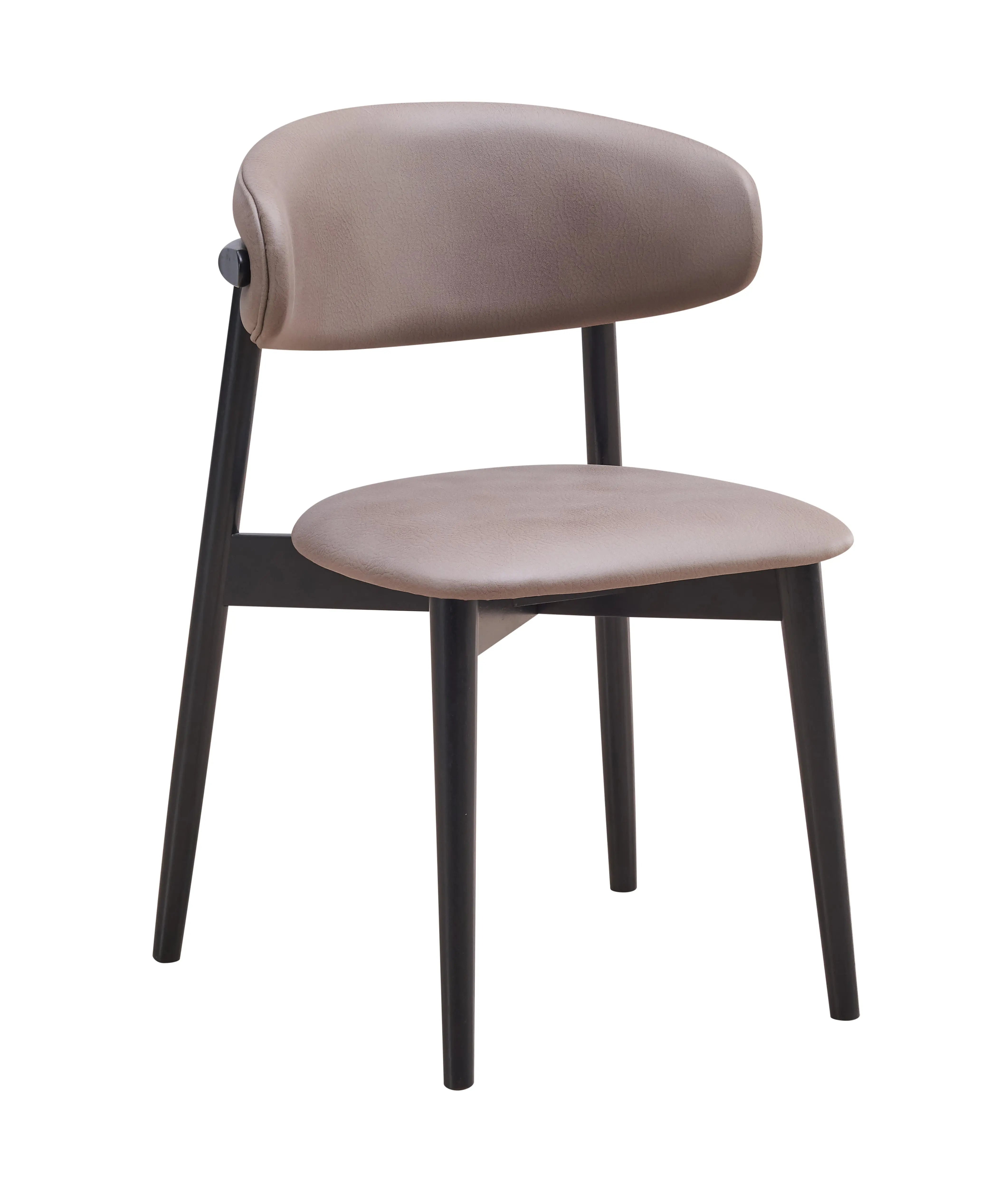 Set of Two Gray and Black Fabric Open Back Dining Side Chairs Homeroots Kitchen & Dining