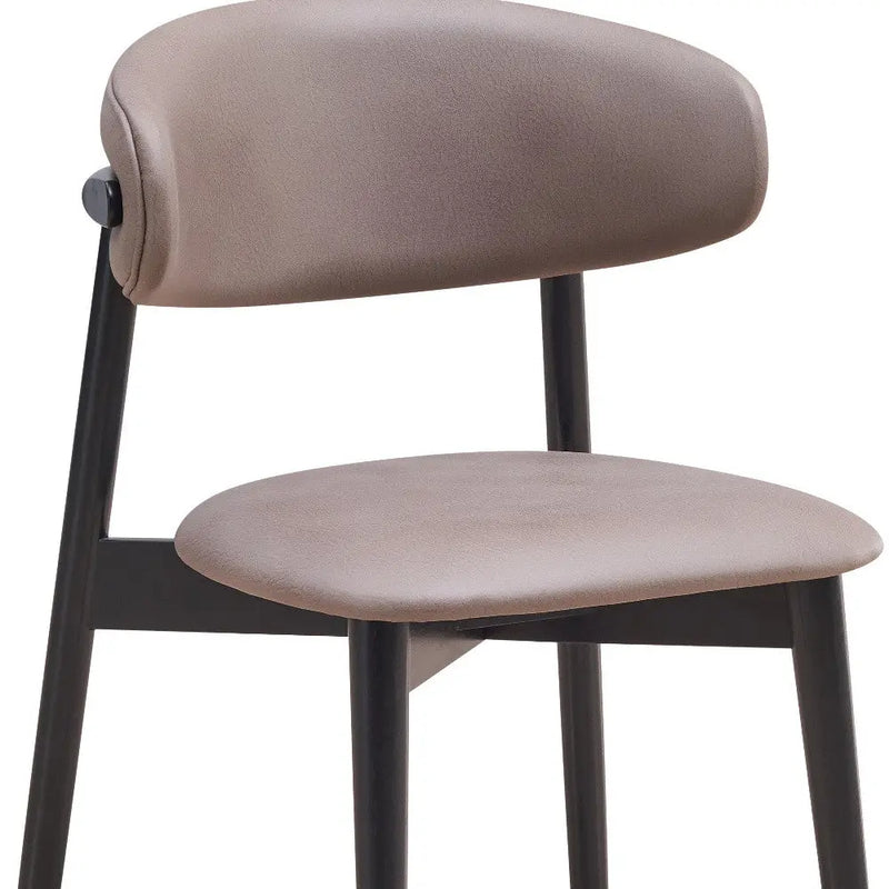 Set of Two Gray and Black Fabric Open Back Dining Side Chairs Homeroots Kitchen & Dining
