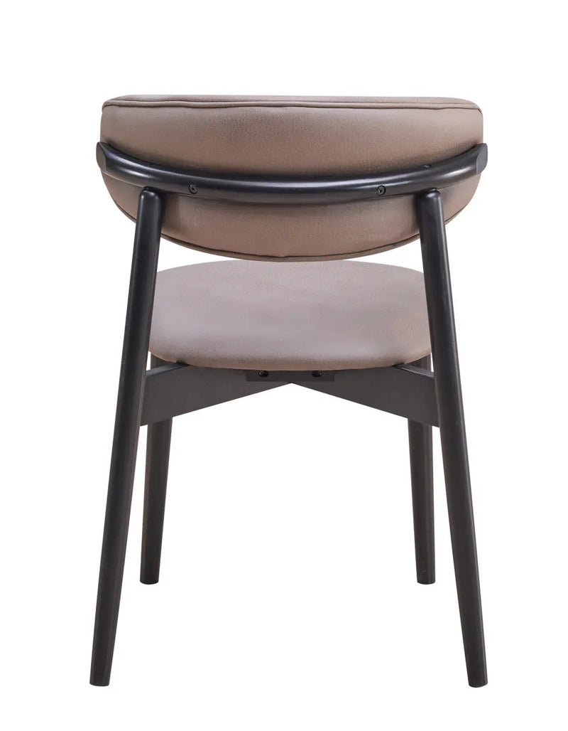 Set of Two Gray and Black Fabric Open Back Dining Side Chairs Homeroots Kitchen & Dining