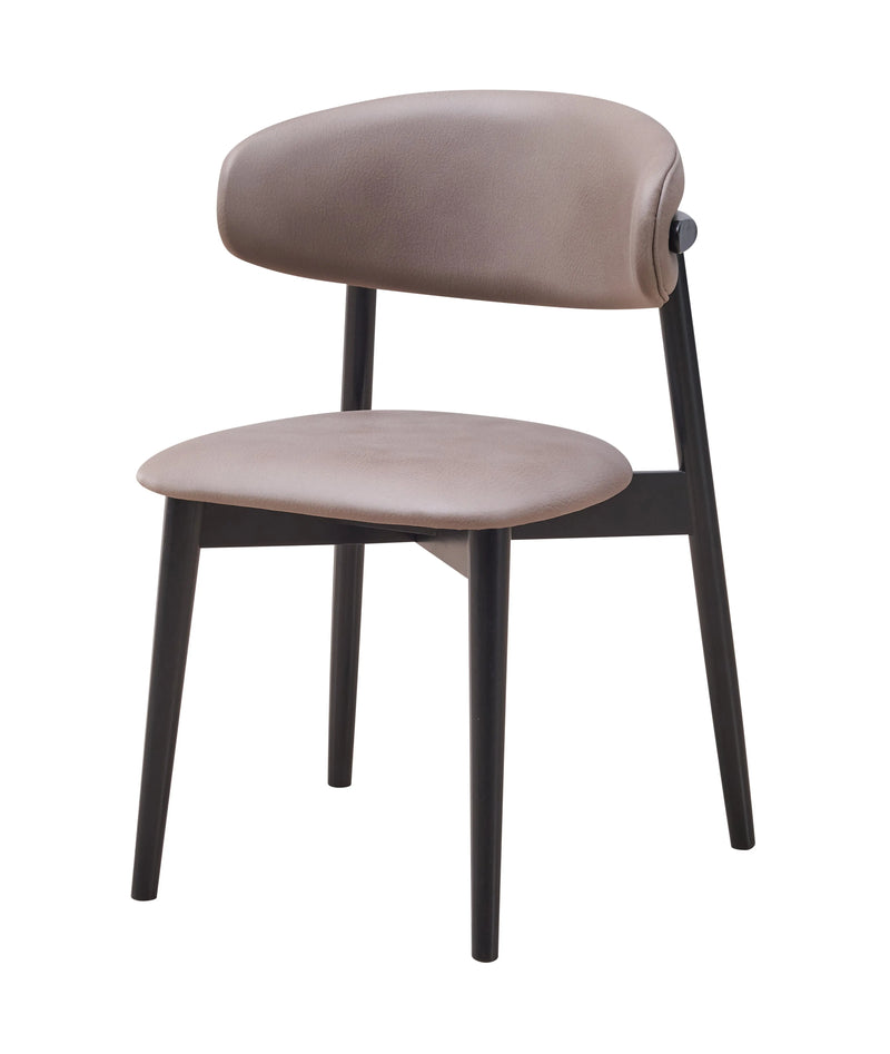 Set of Two Gray and Black Fabric Open Back Dining Side Chairs Homeroots Kitchen & Dining