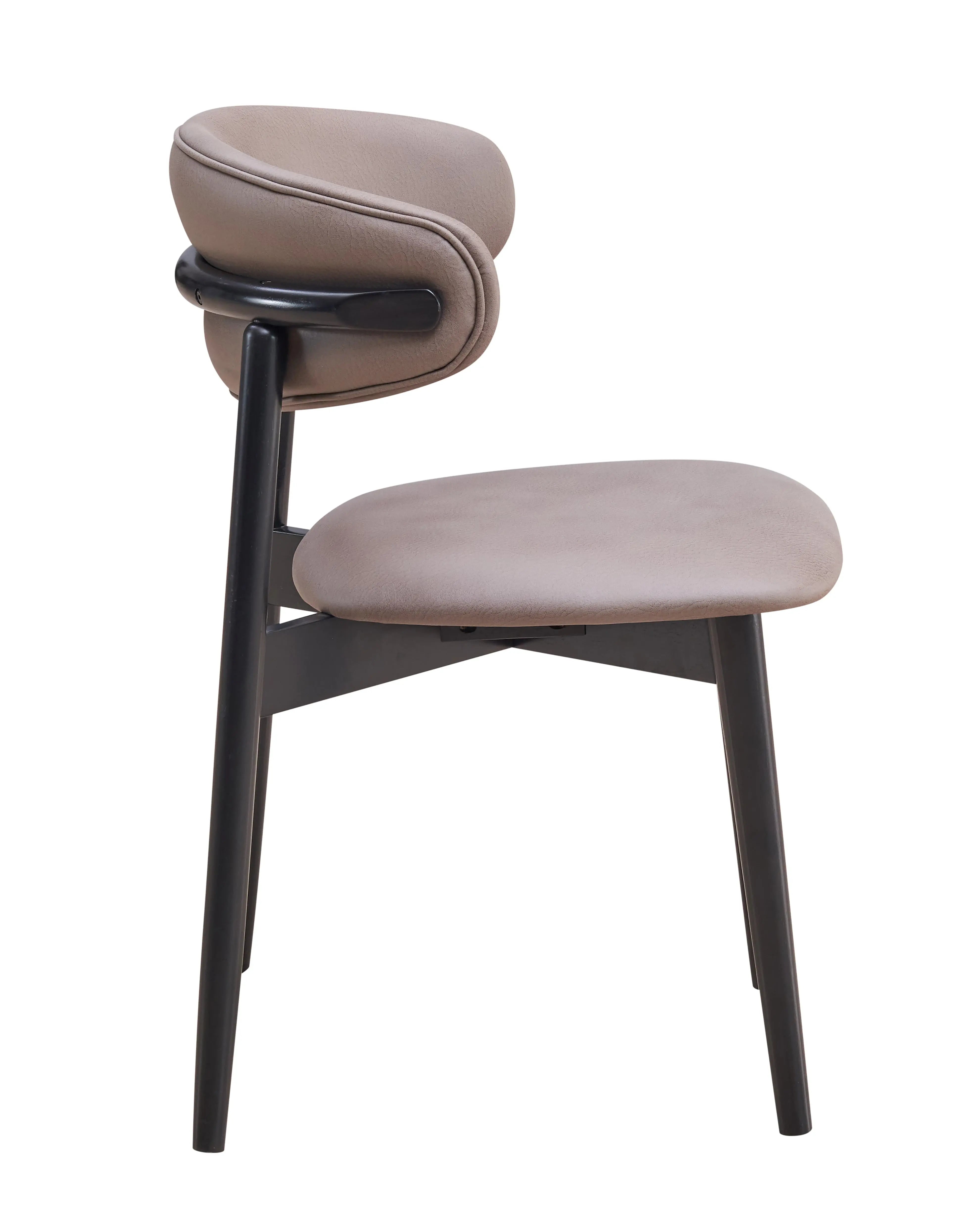 Set of Two Gray and Black Fabric Open Back Dining Side Chairs Homeroots Kitchen & Dining