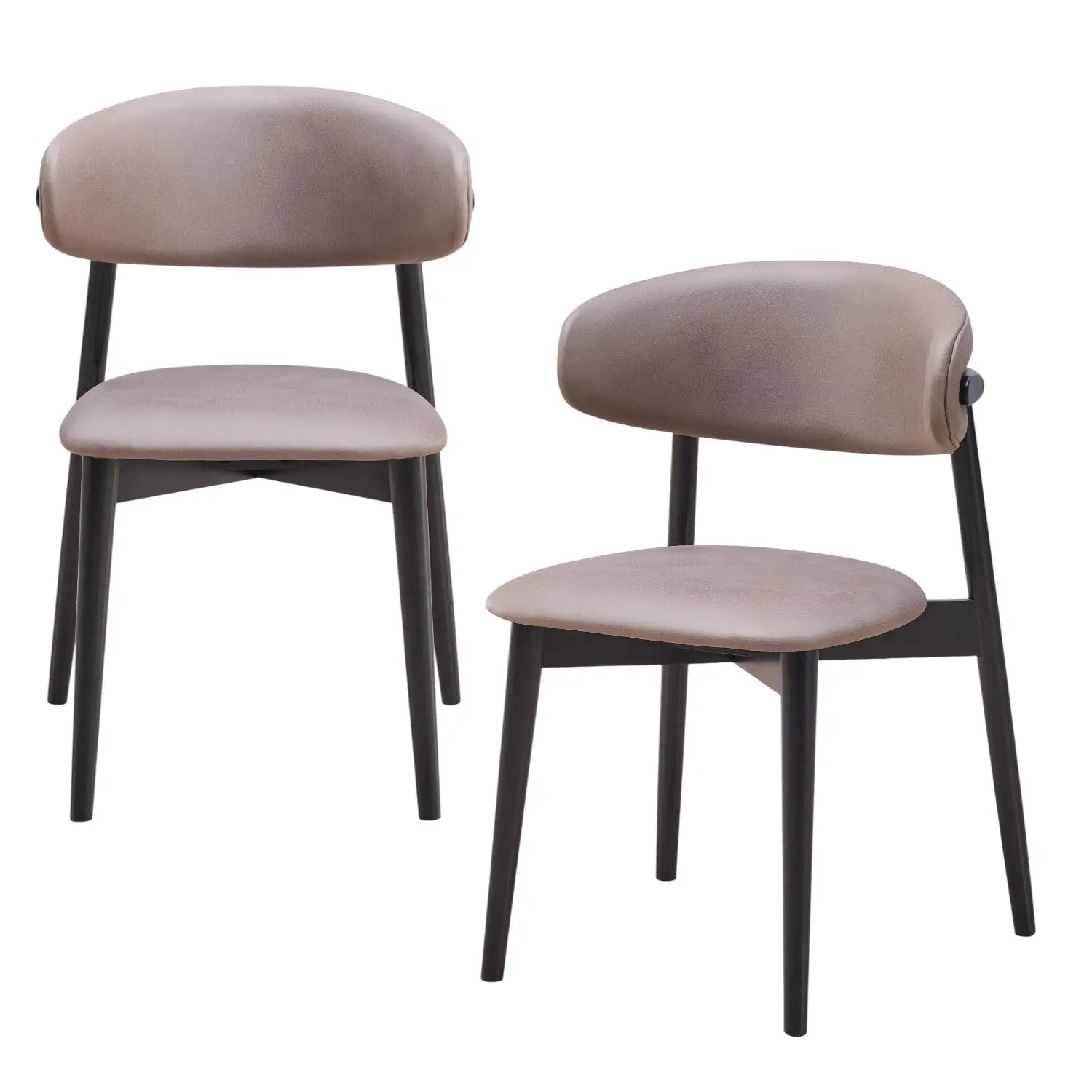 Set of Two Gray and Black Fabric Open Back Dining Side Chairs Homeroots Kitchen & Dining