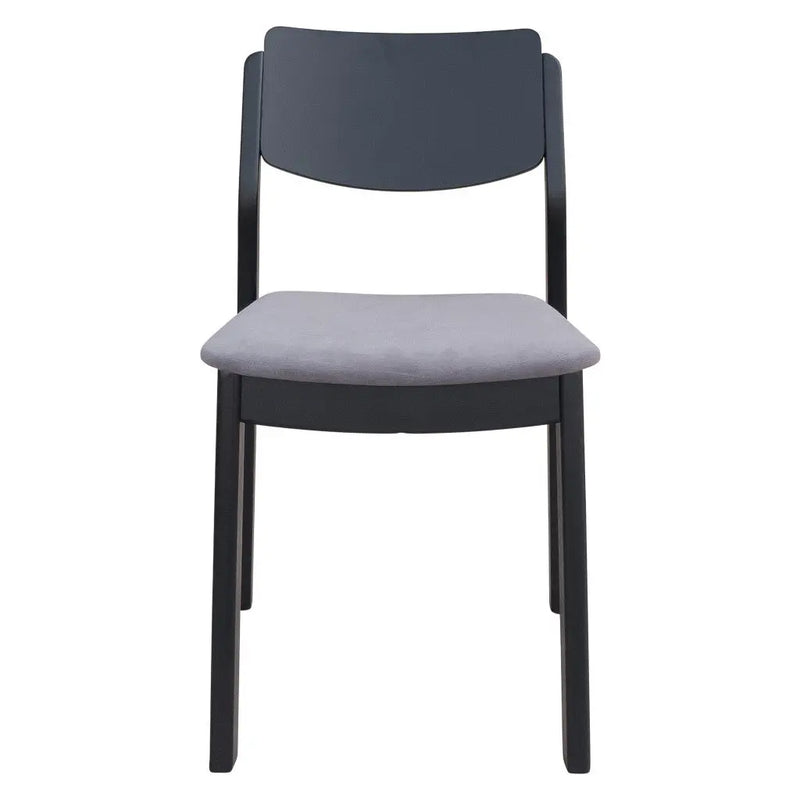 Set of Two Gray and Black Upholstered Velvet Open Back Dining Side Chairs Homeroots