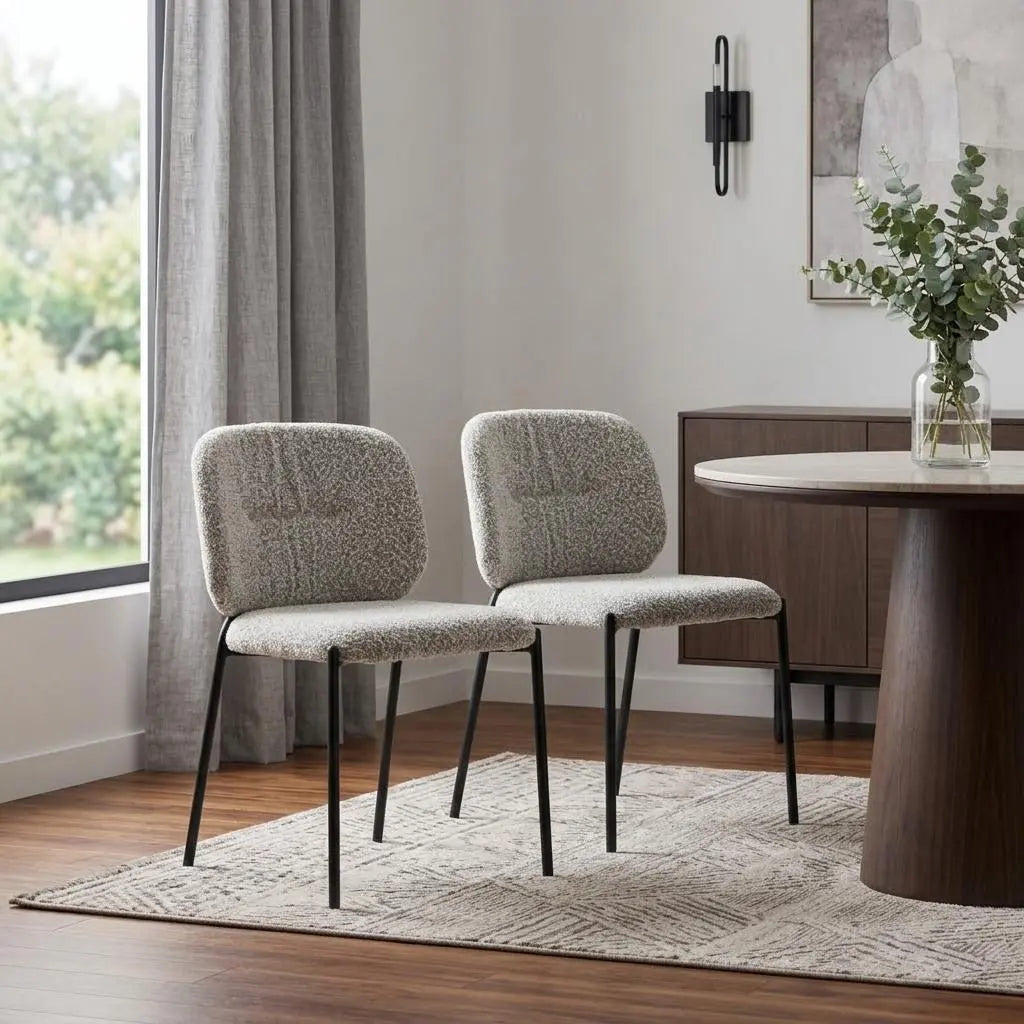 Set of Two Gray and Black Upholstery Dining Side Chairs Homeroots Kitchen & Dining