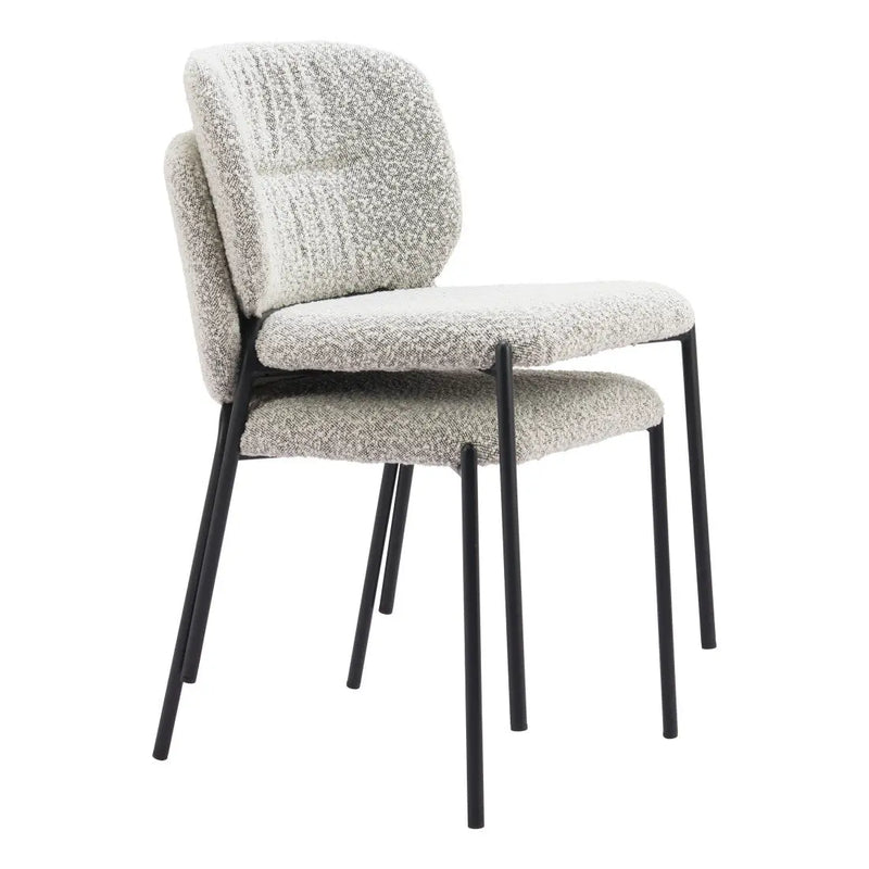 Set of Two Gray and Black Upholstery Dining Side Chairs Homeroots Kitchen & Dining
