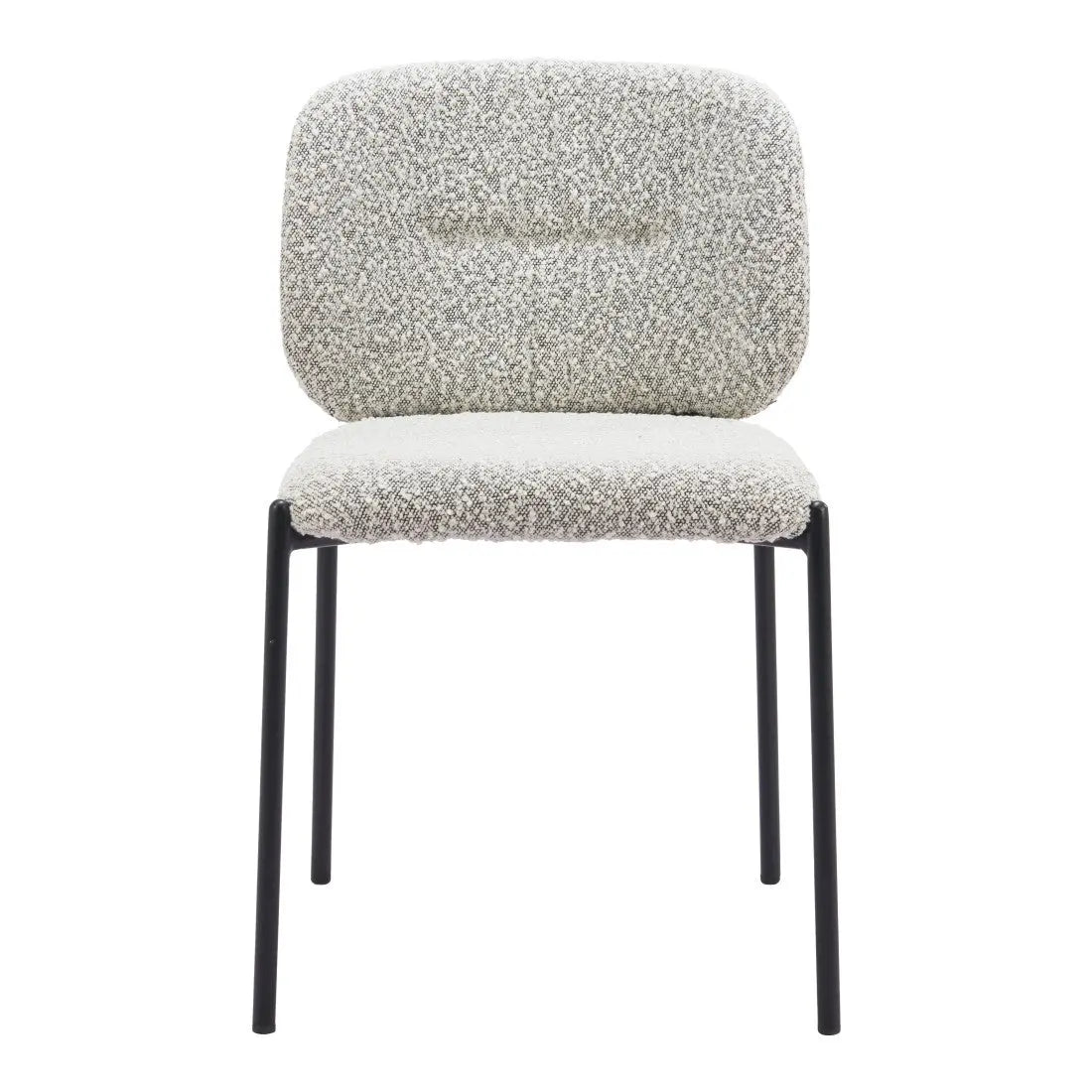 Set of Two Gray and Black Upholstery Dining Side Chairs Homeroots Kitchen & Dining
