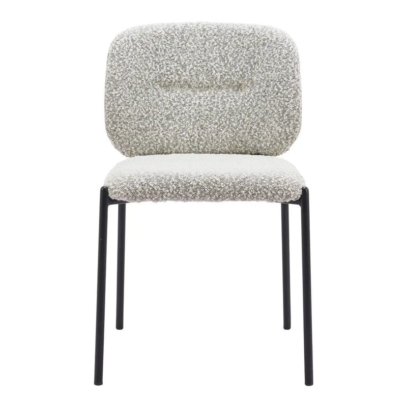 Set of Two Gray and Black Upholstery Dining Side Chairs Homeroots Kitchen & Dining
