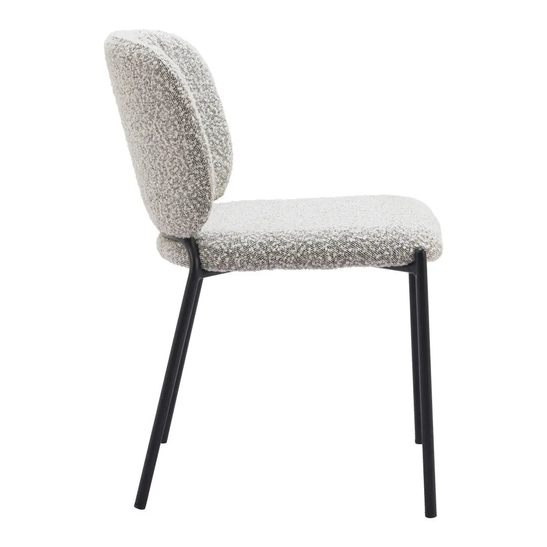 Set of Two Gray and Black Upholstery Dining Side Chairs Homeroots Kitchen & Dining