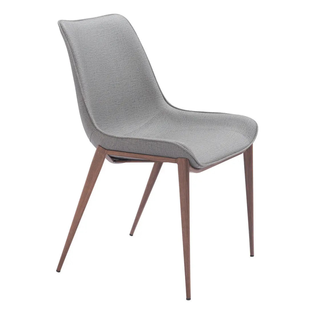 Set of Two Gray and Brown Faux Leather Dining Side Chairs Homeroots Kitchen & Dining