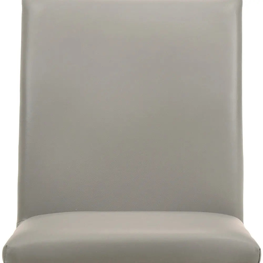 Set of Two Gray and Brown Leather Dining Side Chairs Homeroots Kitchen & Dining