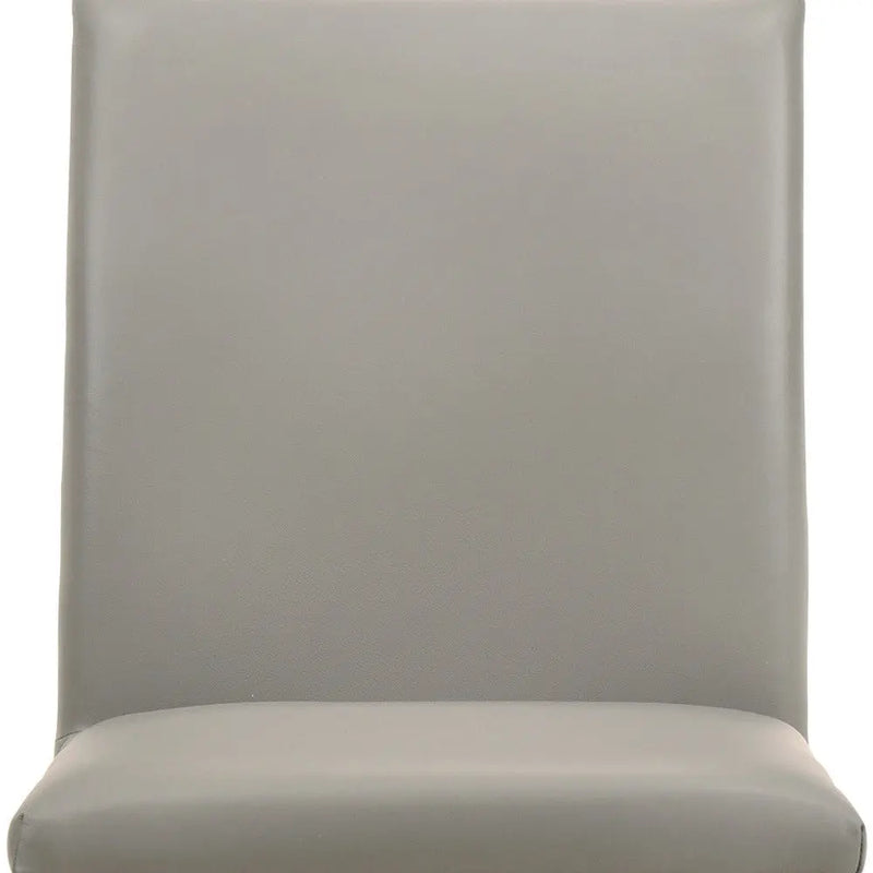 Set of Two Gray and Brown Leather Dining Side Chairs Homeroots Kitchen & Dining
