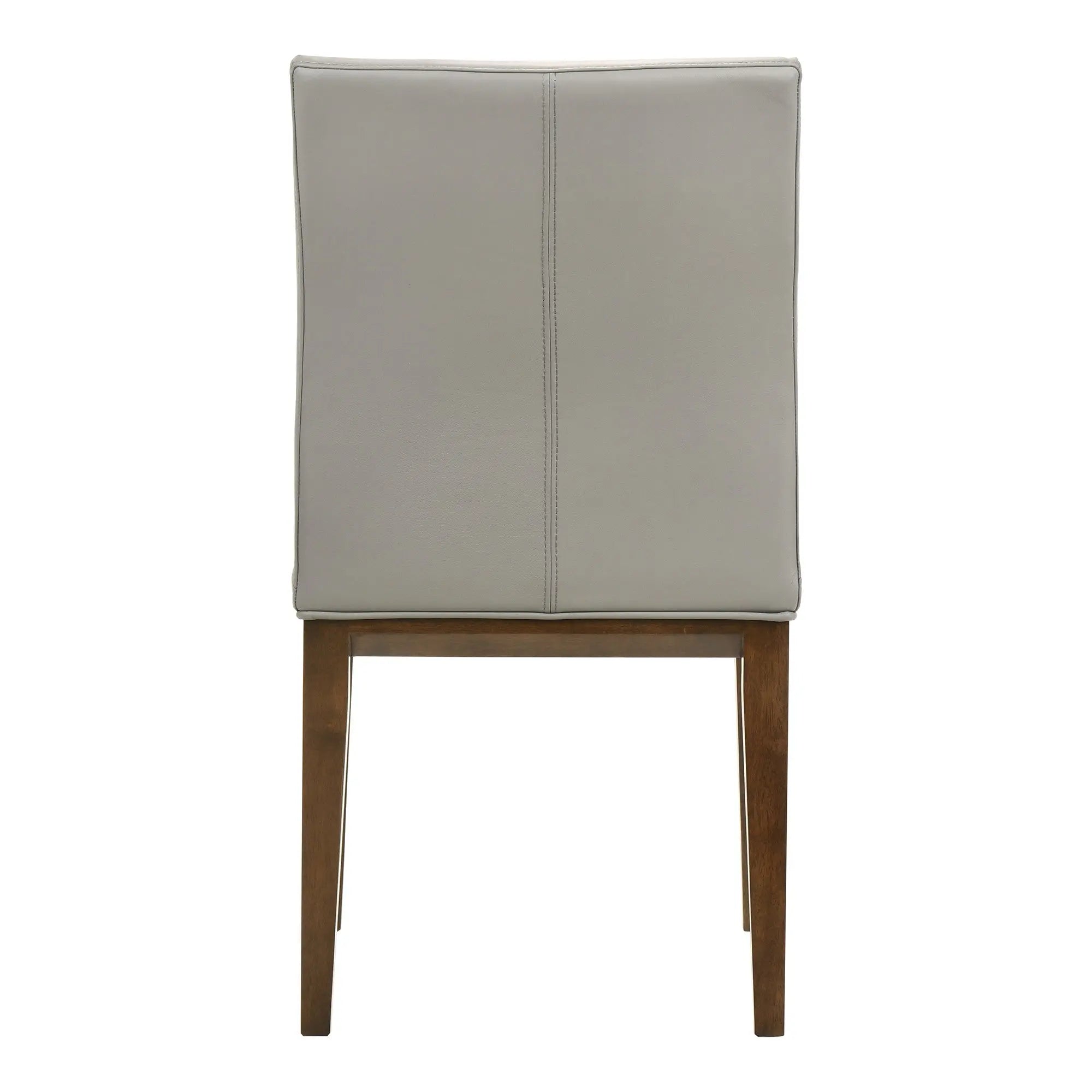 Set of Two Gray and Brown Leather Dining Side Chairs Homeroots Kitchen & Dining