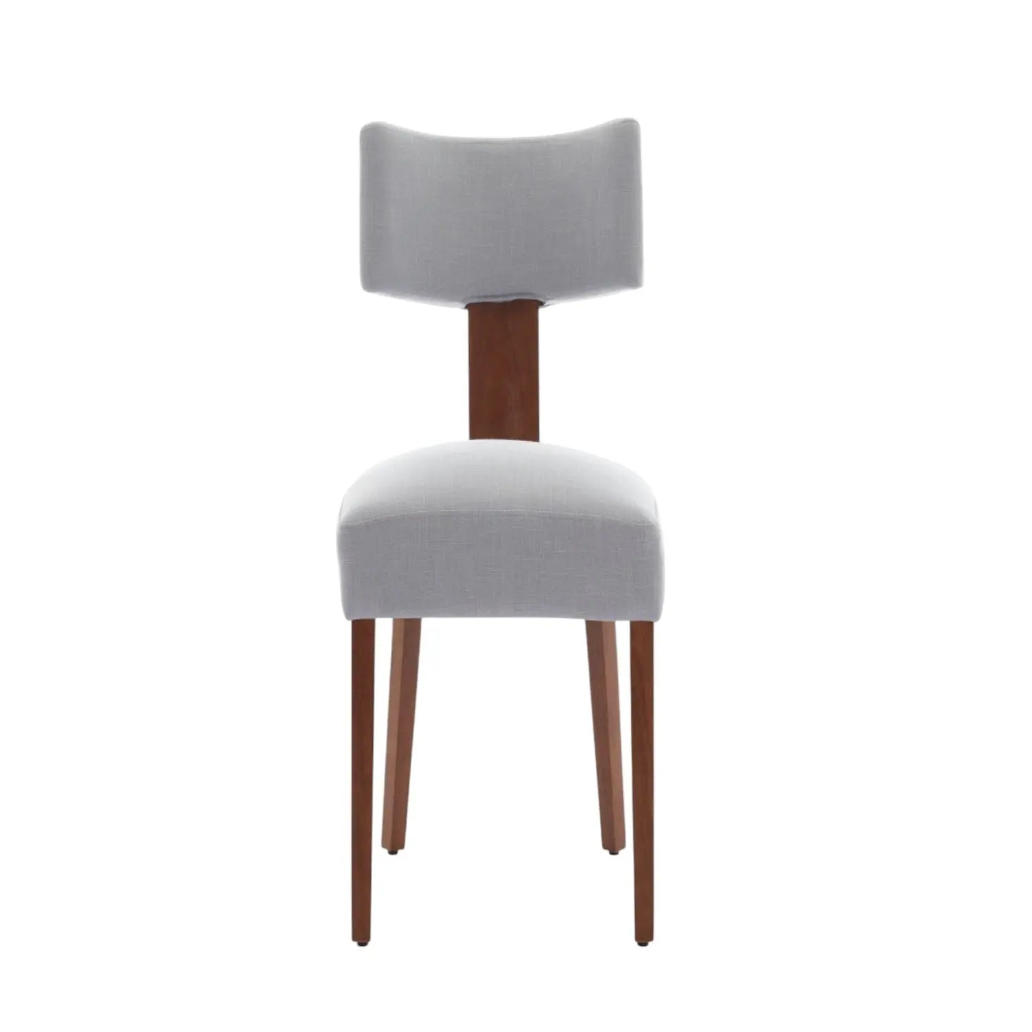 Set of Two Gray and Brown Linen Dining Side Chairs Homeroots Kitchen & Dining