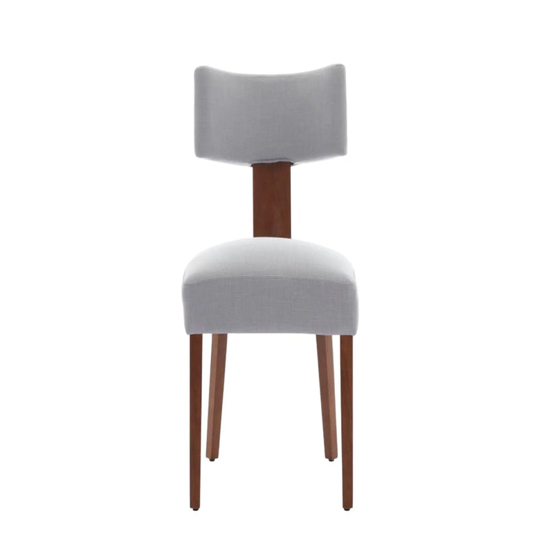 Set of Two Gray and Brown Linen Dining Side Chairs Homeroots Kitchen & Dining