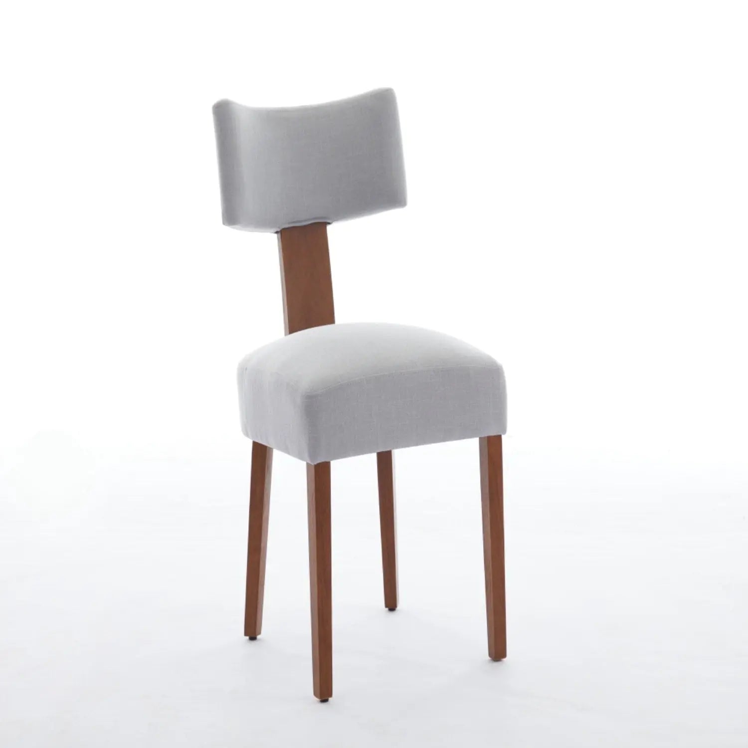 Set of Two Gray and Brown Linen Dining Side Chairs Homeroots Kitchen & Dining