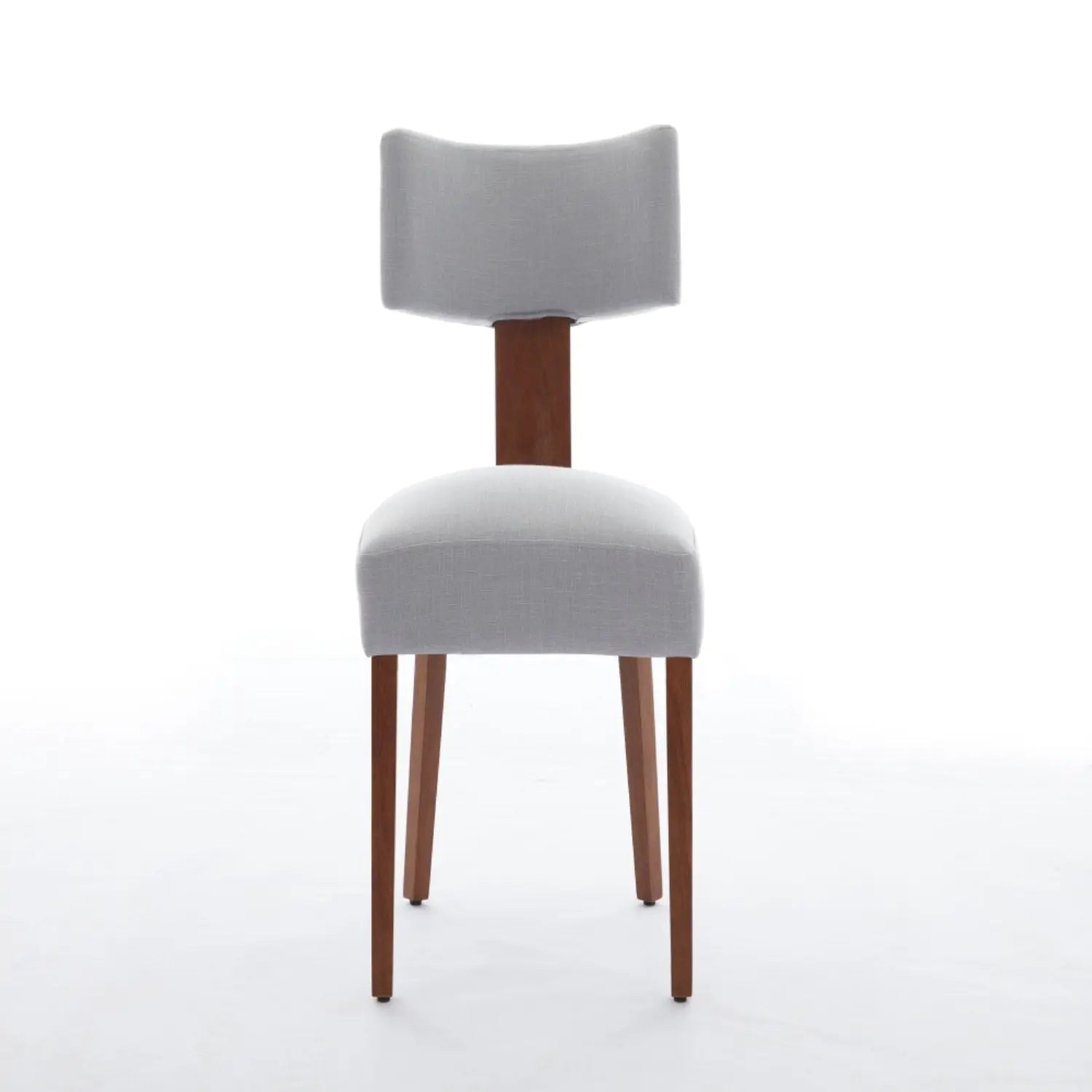 Set of Two Gray and Brown Linen Dining Side Chairs Homeroots Kitchen & Dining