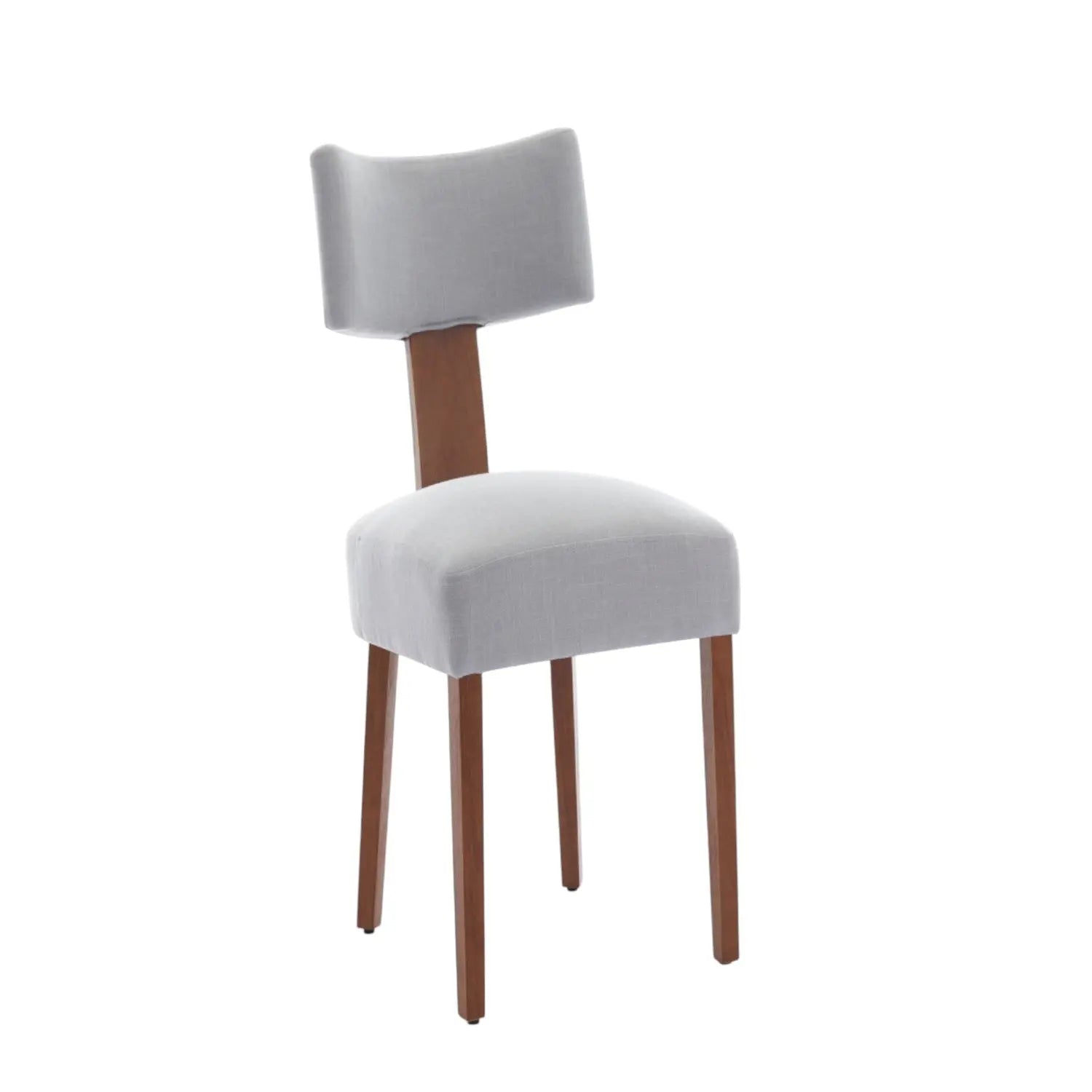 Set of Two Gray and Brown Linen Dining Side Chairs Homeroots Kitchen & Dining
