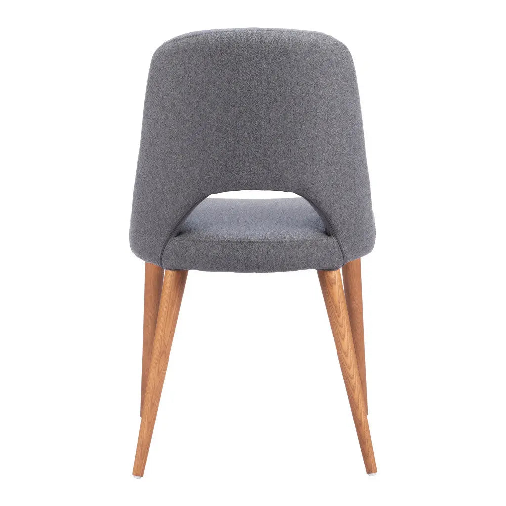 Set of Two Gray and Brown Upholstered Fabric Dining Side Chairs Homeroots