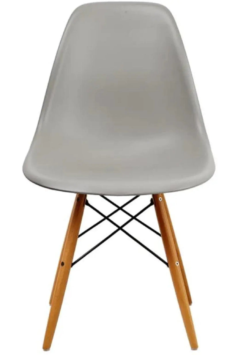 Set of Two Gray and Brown Wood and Heavy Duty Plastic Dining Side Chairs Homeroots Kitchen & Dining