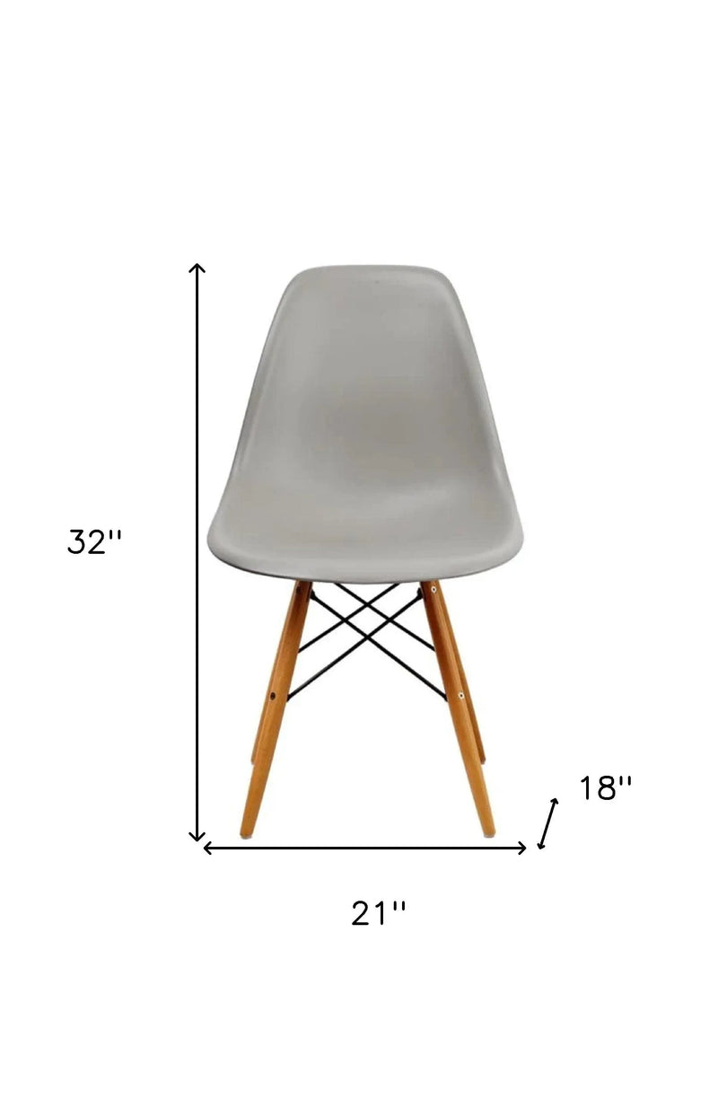 Set of Two Gray and Brown Wood and Heavy Duty Plastic Dining Side Chairs Homeroots Kitchen & Dining